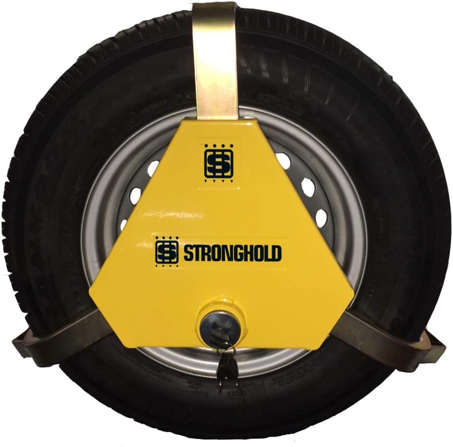 Stronghold Apex 195/55 R10 Triangular Wheel Clamp Suitable for Caravans, Trailers, Horse Boxes, Vans and Motorhomes Tyre Width 195mm Diameter 460mm - 600mm Sold Secure Gold Standard