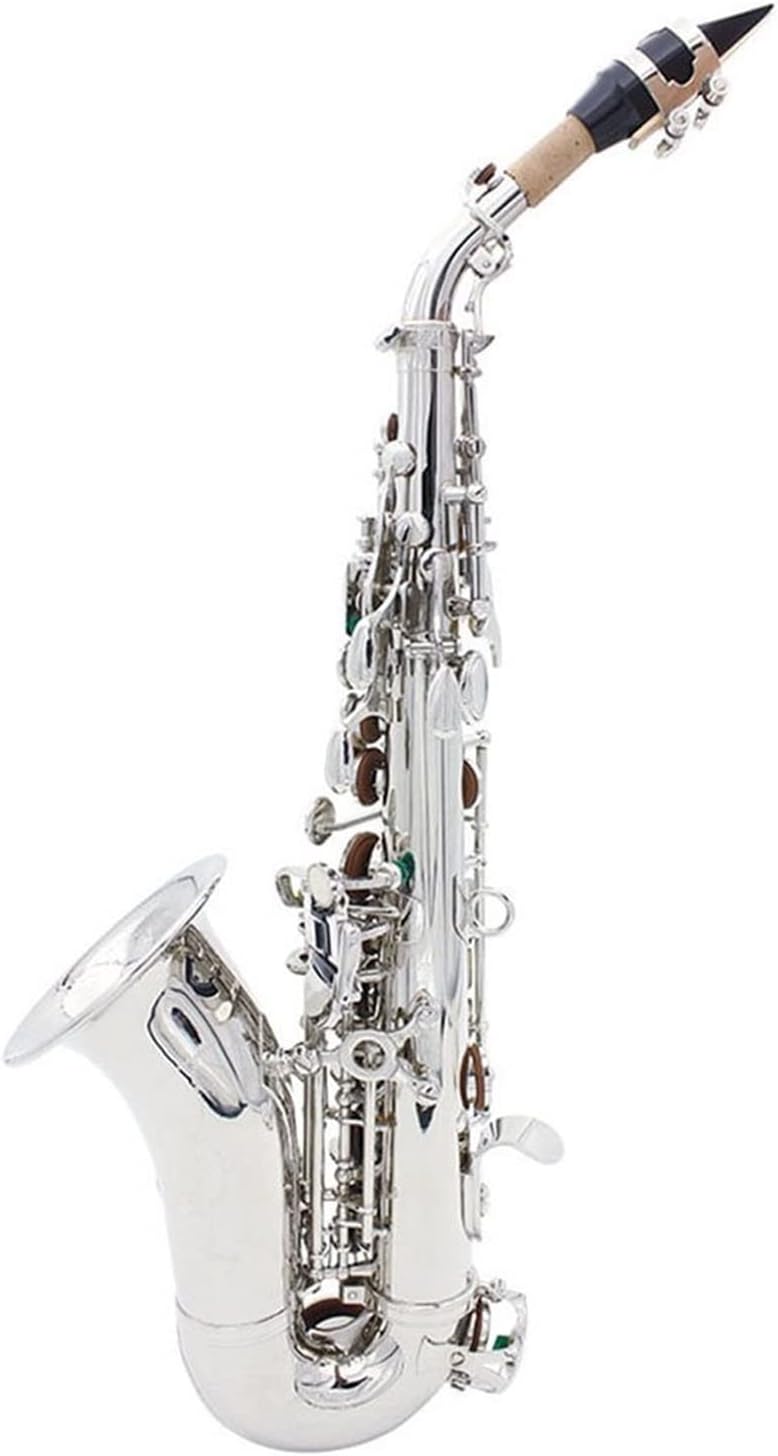 Bb Saxophone Silver Plated Brass Professional Woodwind Instrument B Flat Sax with Accessories