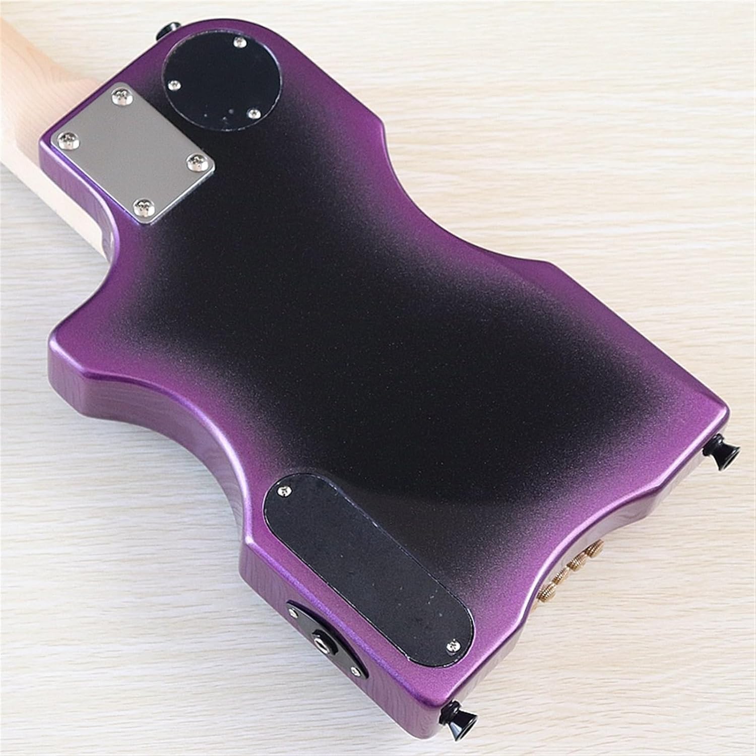 High Gloss Travel Headless Electric Guitar 30 Inch Solid Basswood Body 6 String Mini Portable Guitar Professional Headless Guitar (Color : 03)