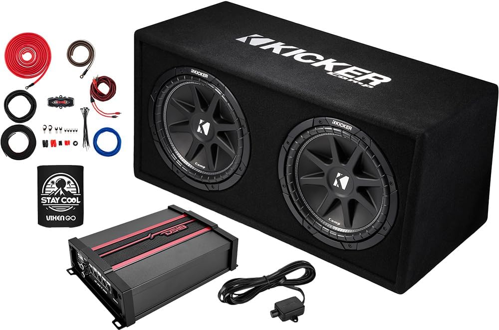 KICKER Subwoofer and Amp Package of 3 Items - 12