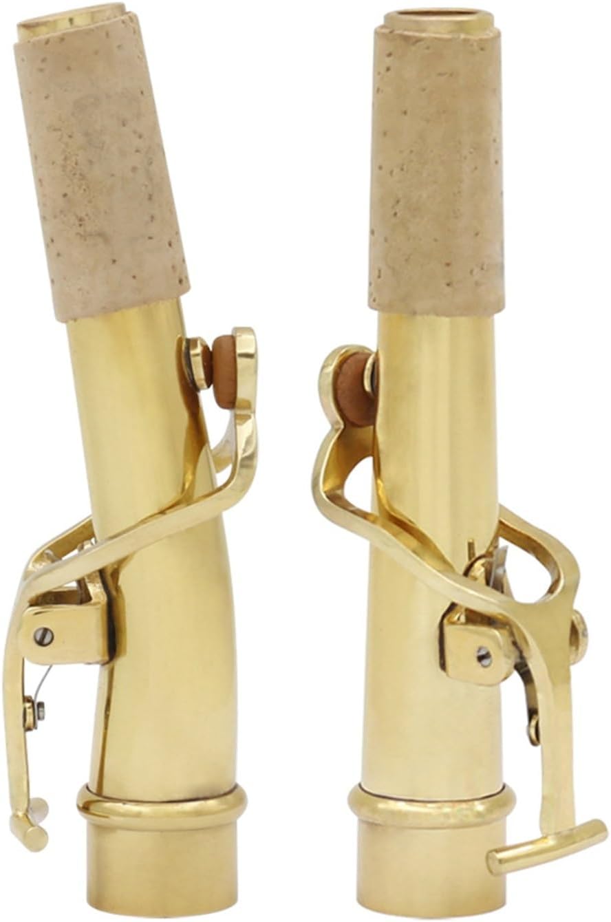 Wind Instrument Accessories Straight Neck And Curved Neck For Soprano Saxophone Two-pack Brass Saxophone Mouthpiece Set saxophone accessories kit(Gold)