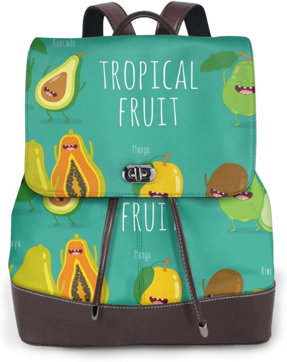 Tropical Fruit for Womens Backpack Purse Microfiber PU Anti-theft Large Fashion Designer Travel Bag Ladies Shoulder Bags
