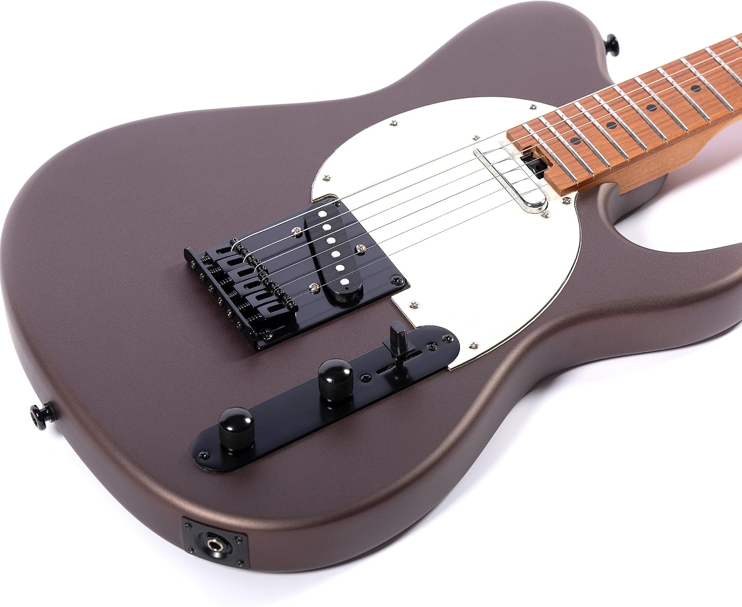 Solid Electric Guitar GTLM-4 Metallic Finish Poplar Body Maple Neck Maple Fretboard(GTTL-02-coffee color)