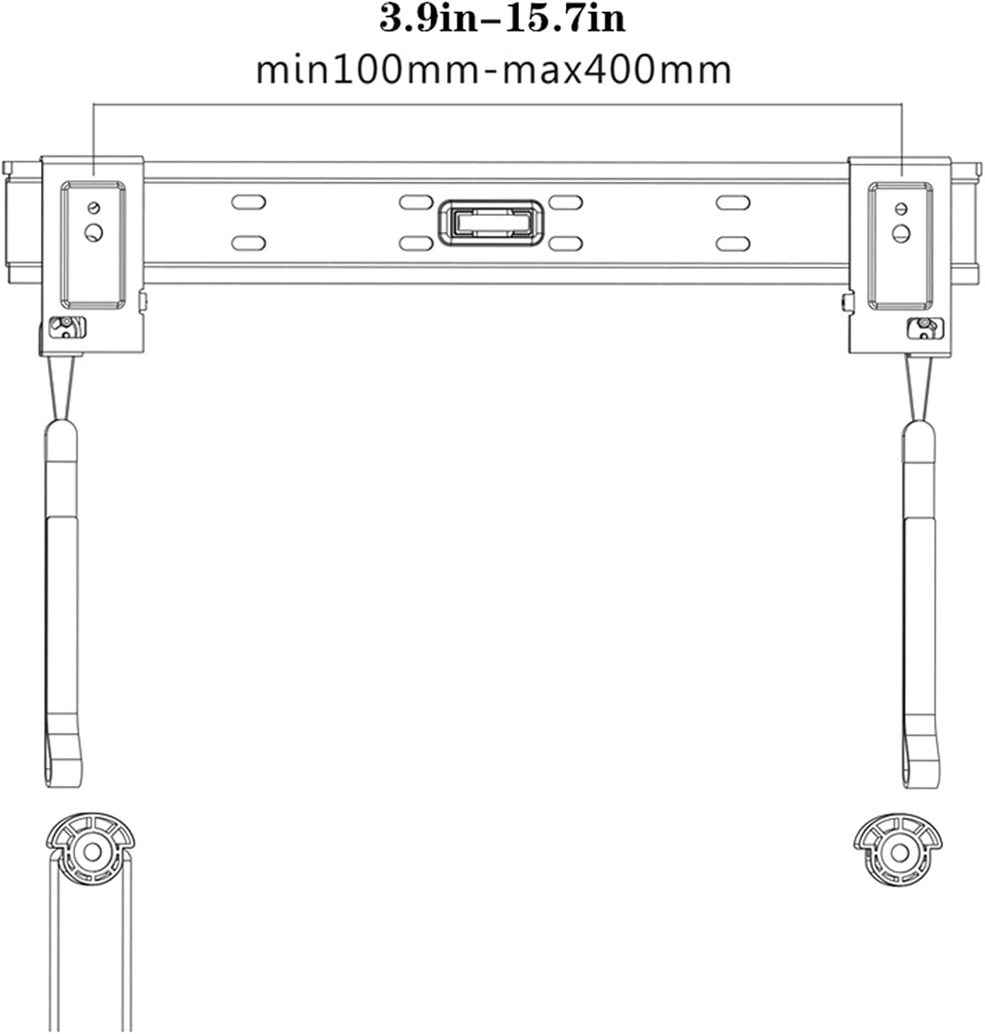 TV Stand Low Profile Fixed TV Wall Mount Bracket TV Bracket with Drawstring Snap Lock, Built-in Spirit Level 32