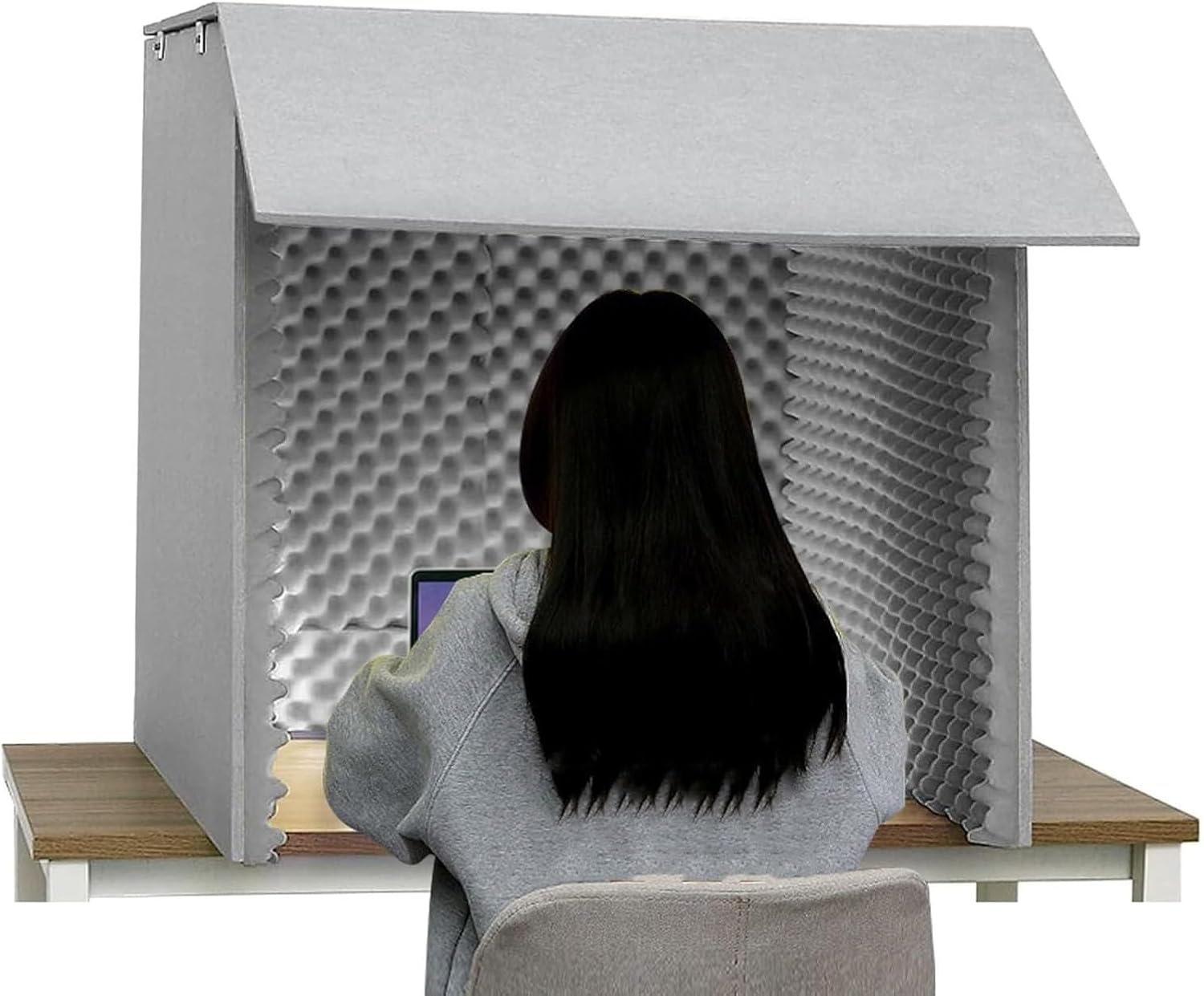 Desktop Soundproof Enclosure, Portable Home Studio, Suitable for Recording (Grays)