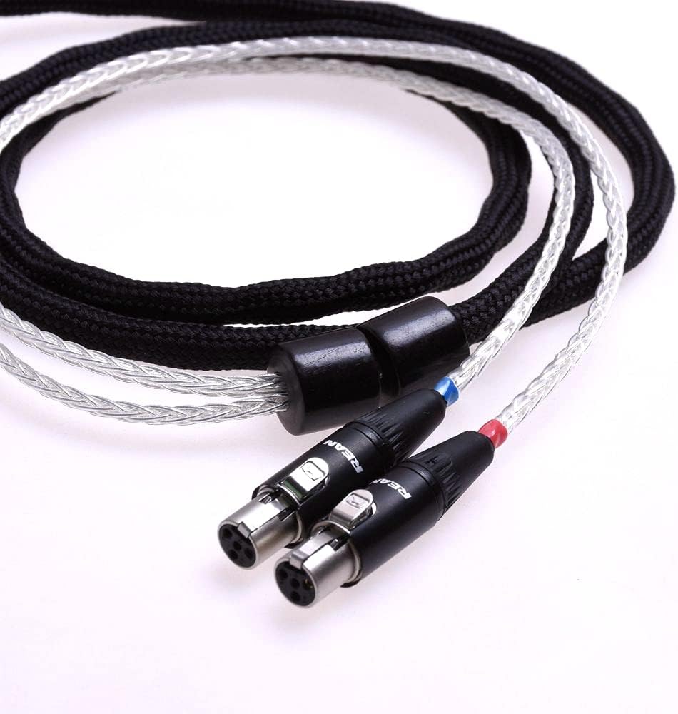 Silver Plated Cable for Audeze LCD-2 LCD-3 LCD-4 LCD-X LCD-XC ZMF Eikon Auteur (1.8M, 4Pin XLR Balanced)