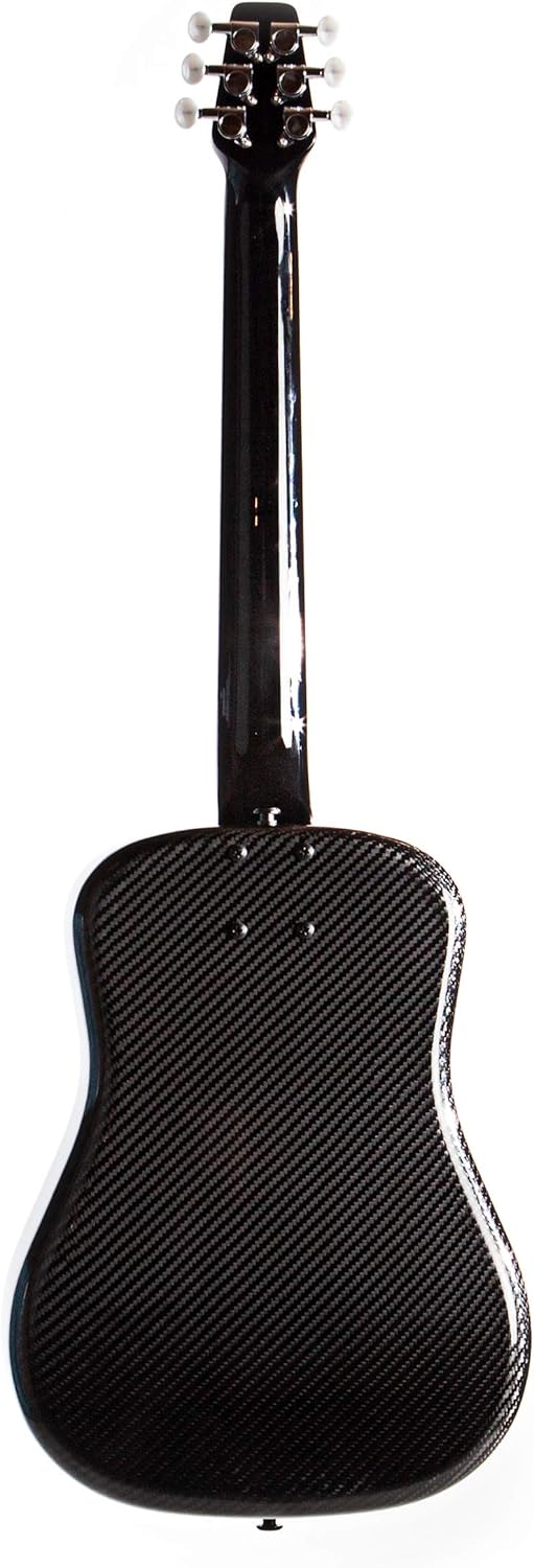 KLOS Travel Guitar, Durable Carbon Fiber Acoustic Electric Guitar - Black with Gig Bag, Capo and more