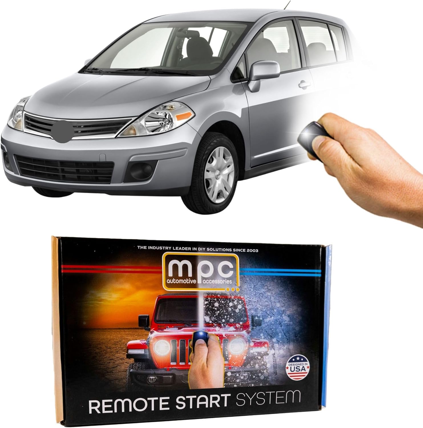 MPC Complete Factory Remote Activated Remote Start Kit Compatible with 2007-2011 Nissan Versa Key-to-Start ONLY - with T-Harness - Firmware Preloaded