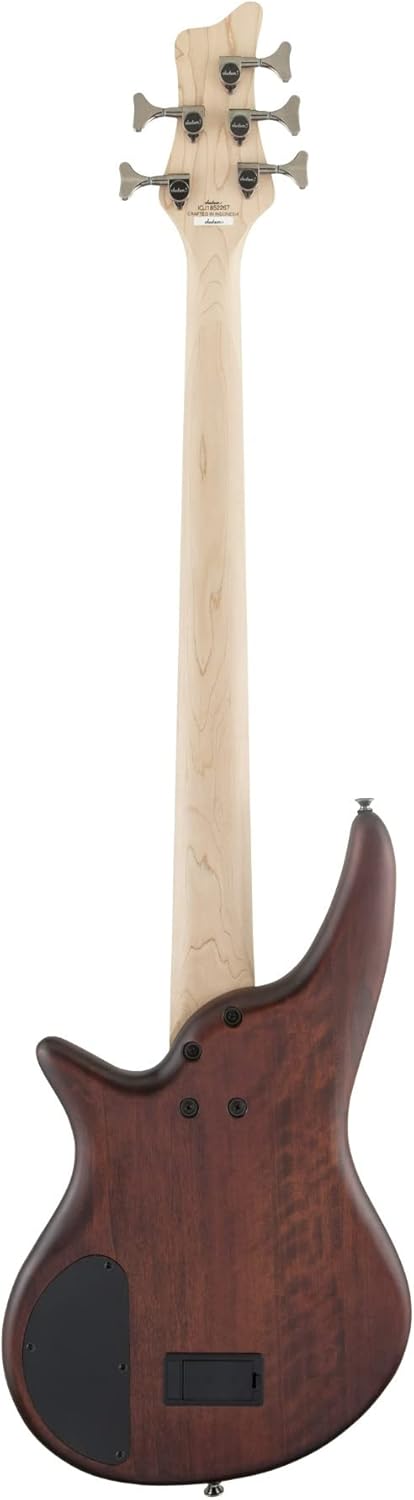 Jackson JS Series Spectra Bass JS3V 5-String Electric Guitar (Right-Handed, Walnut Stain) Bundle with Polyester Protective Hardshell Gig Bag with Zipper Pocket (Black), and Steel Strings (3 Items)