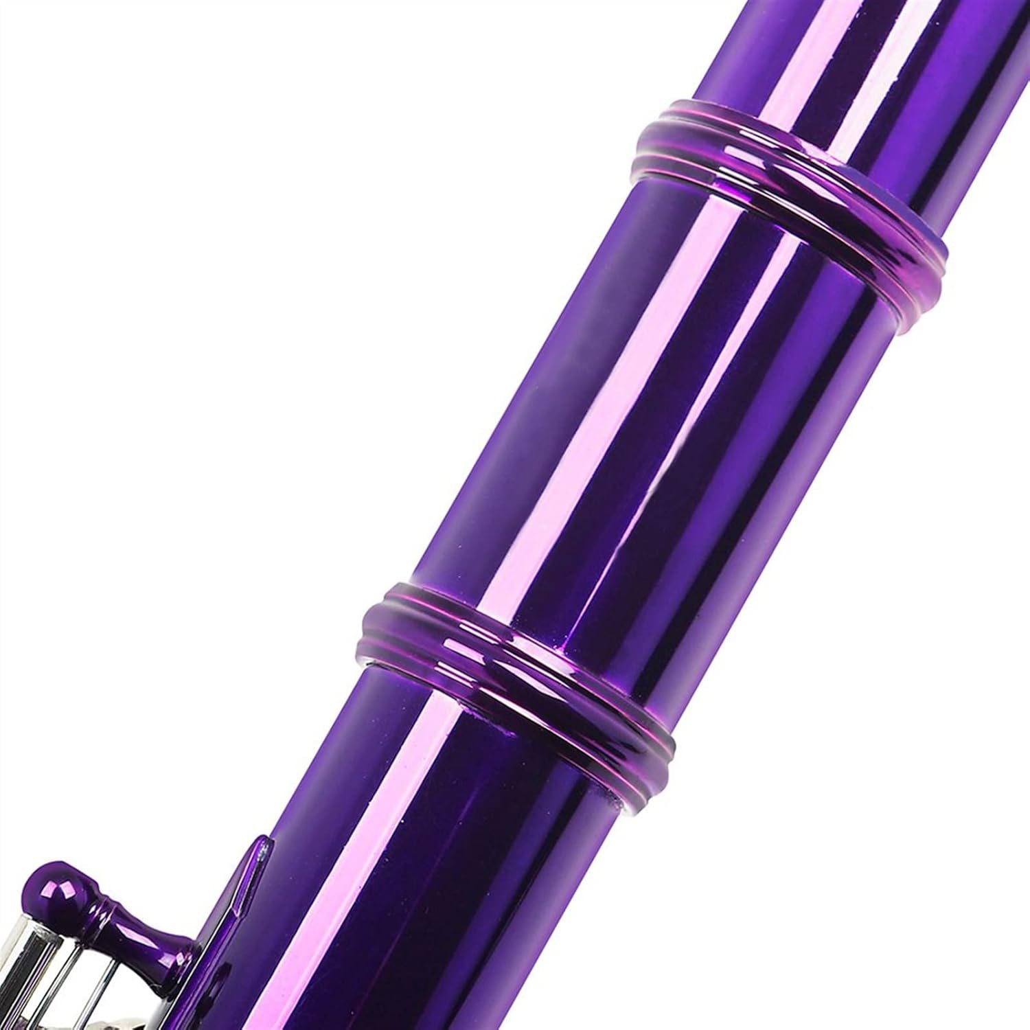 Flute Kit Purple 16 Holes C Tone Flute with E Key Woodwind Instrument Closed Key Cupronickel Tube with Padded Bag Music Accessories Intermediate Flute