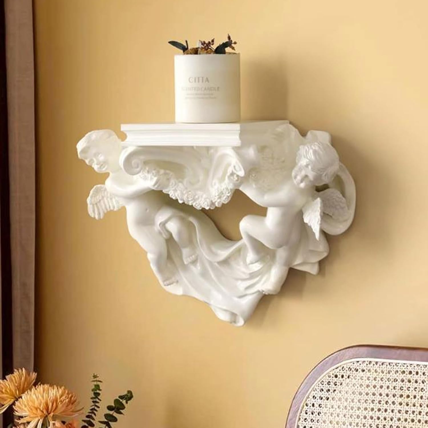 Floating Wall Shelves Modern Small Floating Shelf for Wall, Mini Wall Shelves Decor Plant Collectibles Display Mounted Kitchen Bathroom Bedroom Corner Decorative Storage Stand Rack Shelving Wall Mount