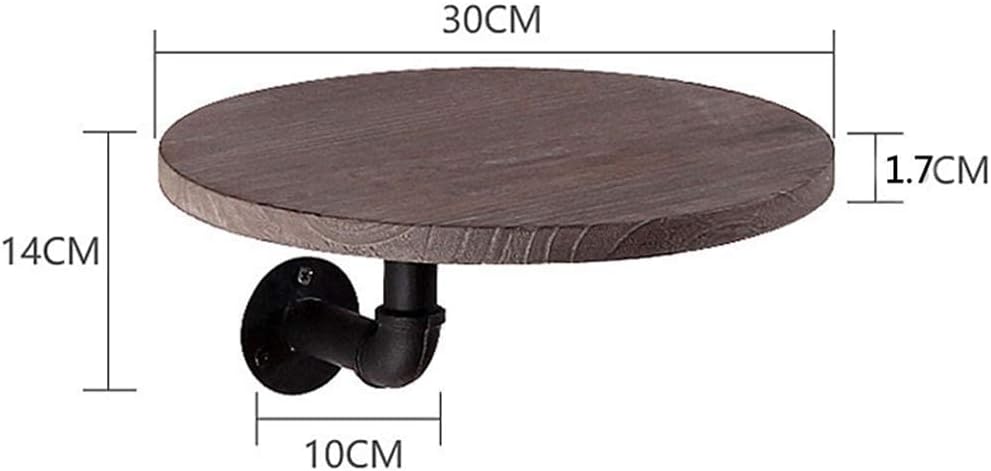 NERDOH Bookshelf Wrought Iron Wall Mount - Round Partition Multifunctional Hangers - 2 Sizes,30 * 14Cm,30 * 14Cm (Color : 30 * 14cm, Size : 30 * 14Cm)