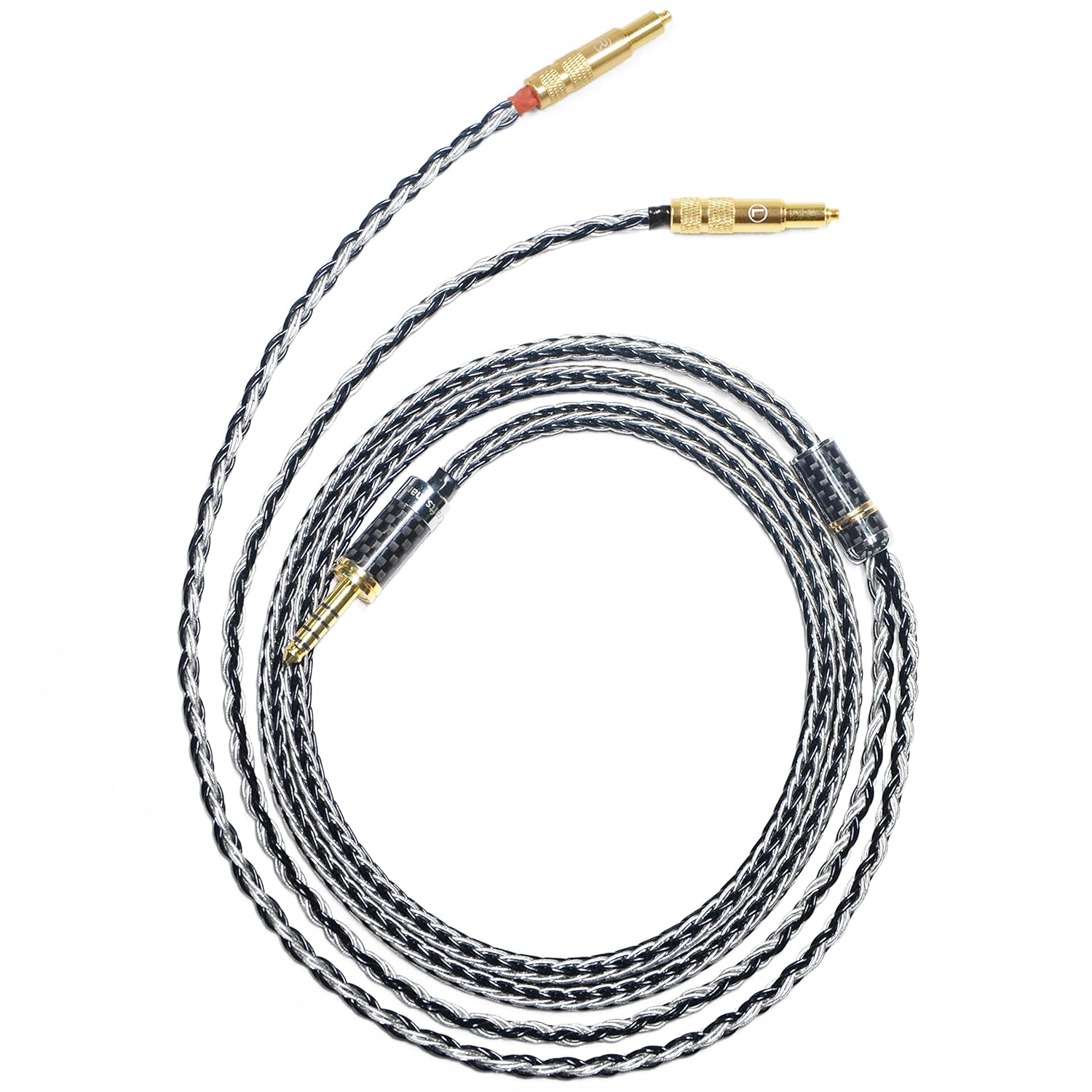 16 Strands 7N Single Crystal Copper/Silver Mixed Headphones Replacement Cables 4Pin XLR/2.5mm/4.4mm Balance for SHURE SRH1440 SRH1540 SRH1840 (4.4mm Plug)