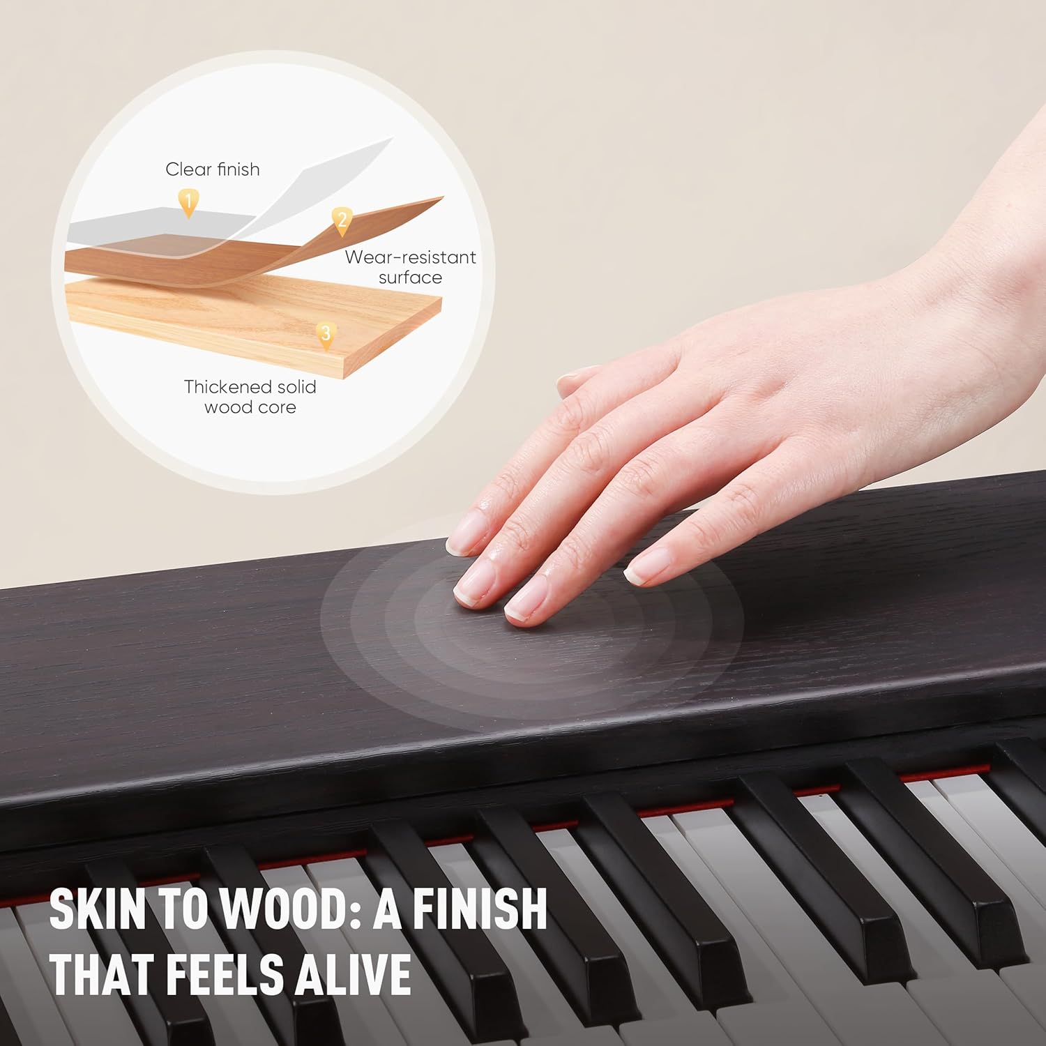 ALLSET Ligins 88-Key Digital Piano with Hammer Action | Professional Full Weighted Keyboard Electric Piano for Beginners, Dual Stereo Speakers, 3-Pedal, USB/MIDI Connectivity | Home Studio & Stage Use