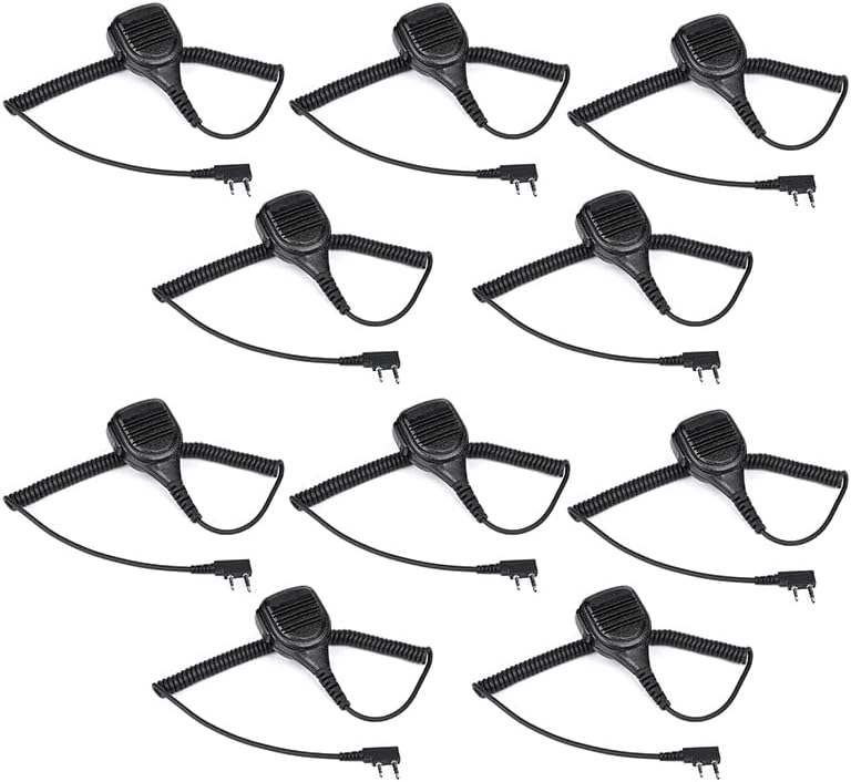 Arrowmax 10 Pack APM250-K2 IP56 Waterproof Shoulder Speaker Microphone Compatible with Kenwood 2-PIN TK-2360 TK-3360 TK-2312 TK-3312