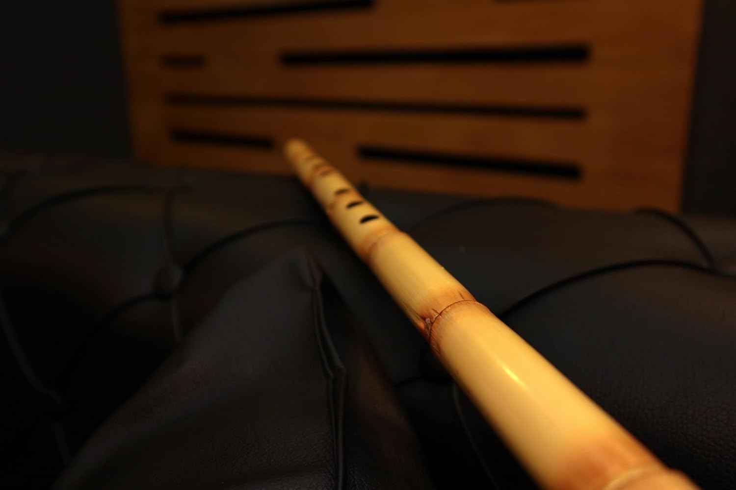 Professional Kiz Ney (B) Classic Turkish Traditional Bamboo Flute Woodwind Instrument with Faux Shiny Leather Bag