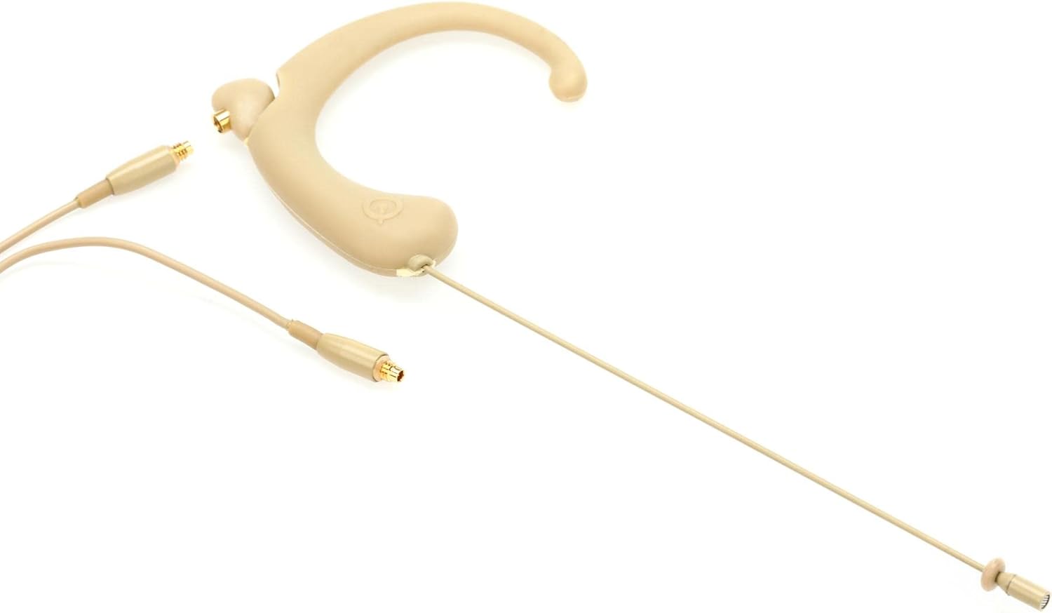 Da-Cappo Que Audio DA12 BE Omnidirectional Headworn Headset Microphone for Speaking or Singing Professionals - Includes Windscreens, Tie Clip and Case - Beige