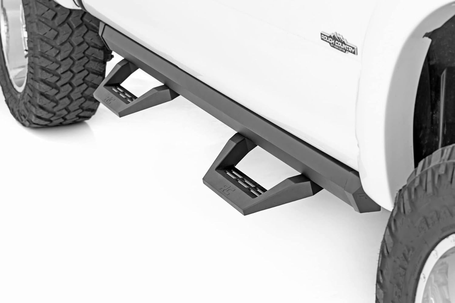 Rough Country SRX2 Adjustable Aluminum Steps for Ford F-150/Lightning/F-250/F-350/Raptor (2015-2025) Crew Cab - Modular Running Boards with Slide-Adjust Steps