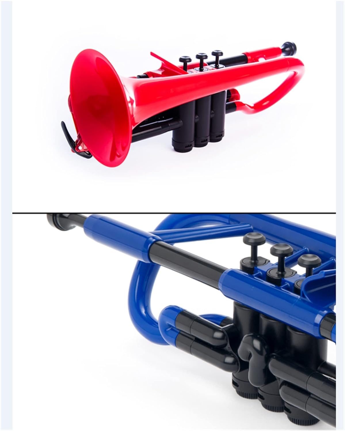 Trumpets Beginner Plastic Cornet Small Brass Musical Instrument B Flat Short Number Beginner Grade Examination Performance Trumpet Set (Color : Red)