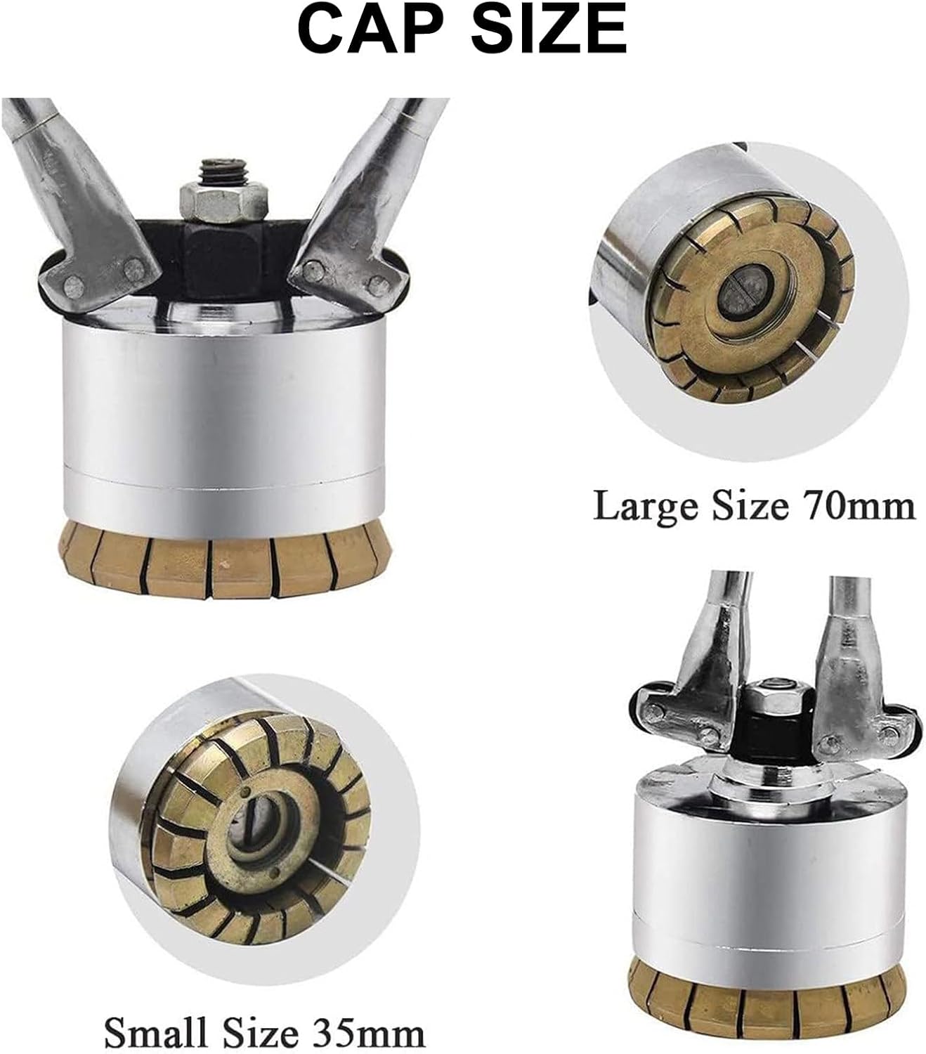 200L Oil Drum Pressure Cap Crimping Tool, 35&70mm Sealing Barrel Crimper Sealer, Manual Iron Barrel Sealing Machine,35mm+70mm