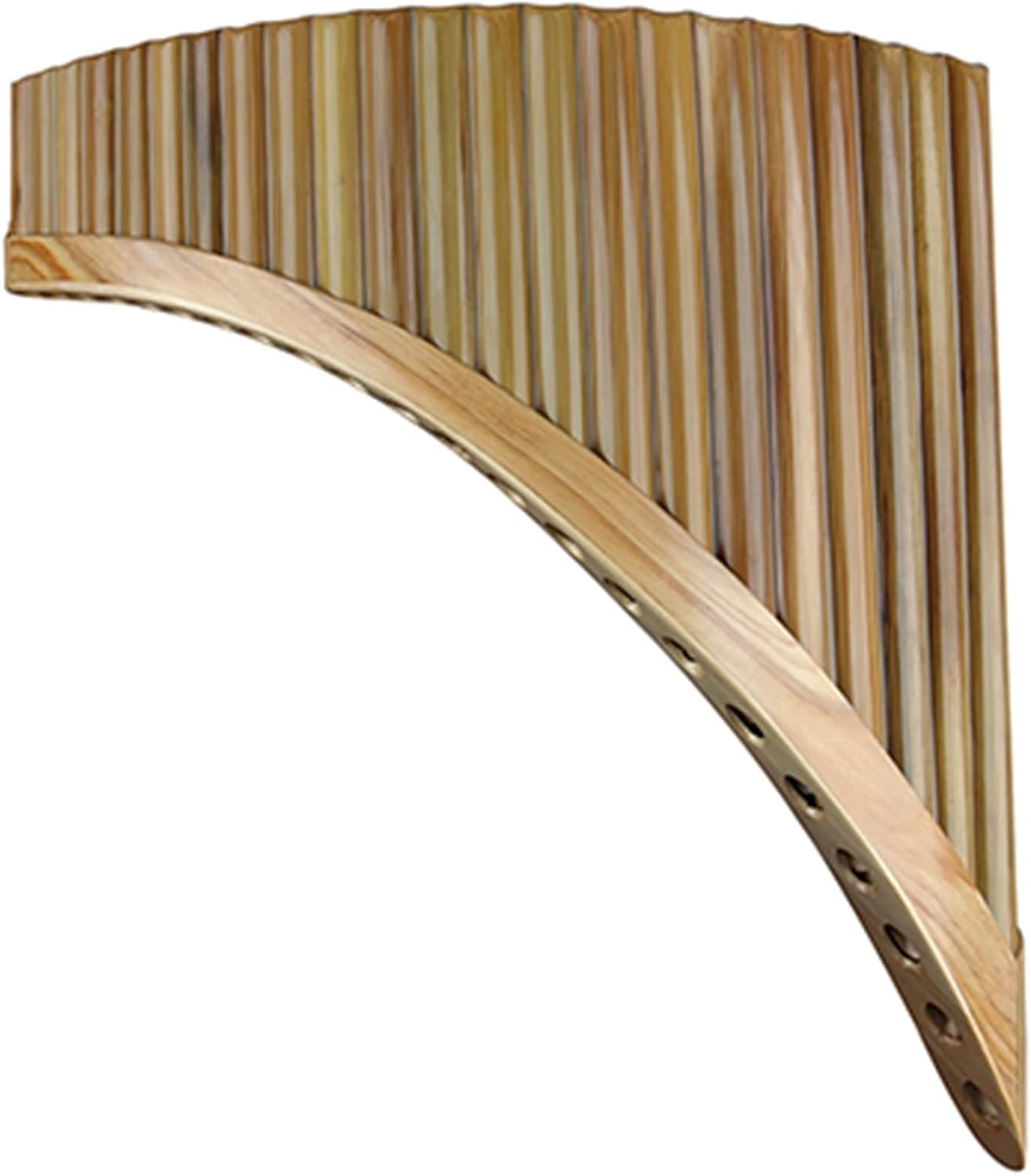 22 Pipes Pan Flute C Key Panpipes Woodwind Instrument Natural Bamboo Pan Flute in C Key (Color : Right)