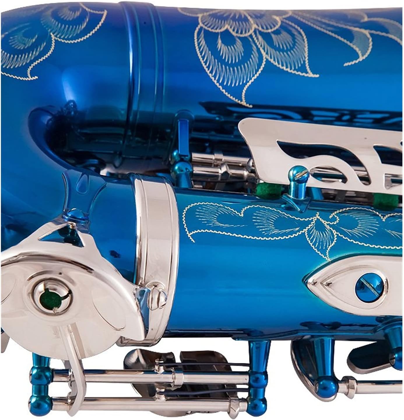 Sax Beginners Kit Blue Silver EB Alto Saxophone Brass Lacquered E Flat Sax 802 Key Type Woodwind Instrument Wind Instrument