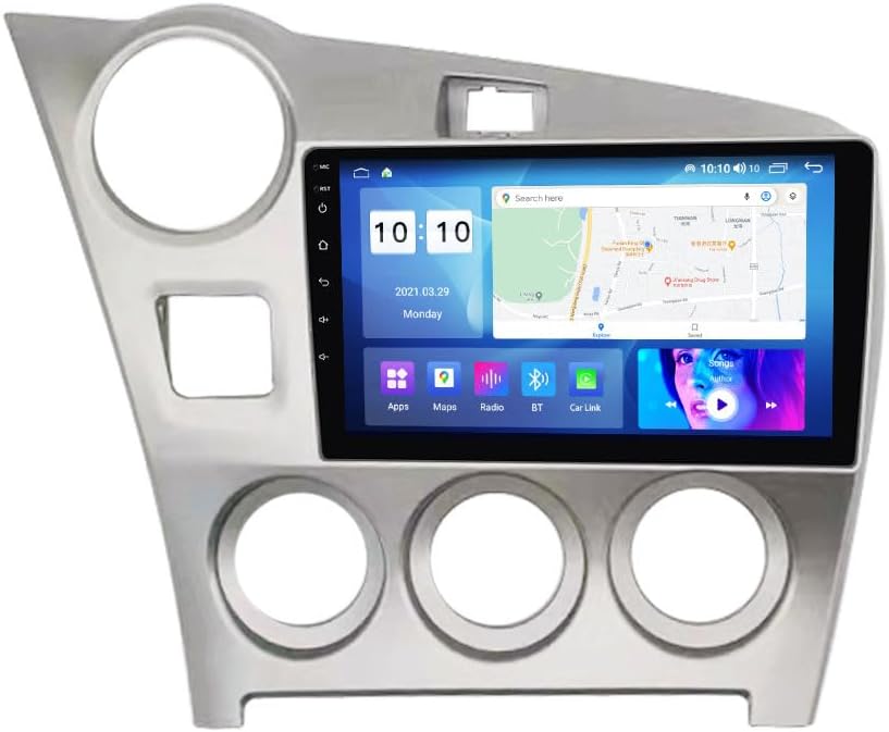 Android Car Stereo for Toyota Matrix 2009-2014,9 inch IPS Touchscreen with Upgrade Wireless CarPlay & Android Auto,WiFi/GPS,Support SWC and Subwoofer,4-Core 2G+32G