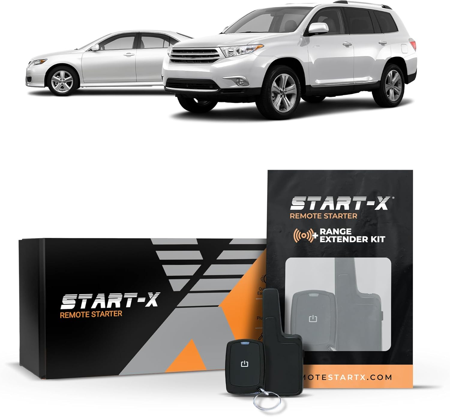 Start-X Remote Starter Kit + 2000ft 1 Way Range Extender for Toyota Highlander (2010, 2011, 2012, 2013) and Camry (2010, 2011) Vehicles with G Key Ignition