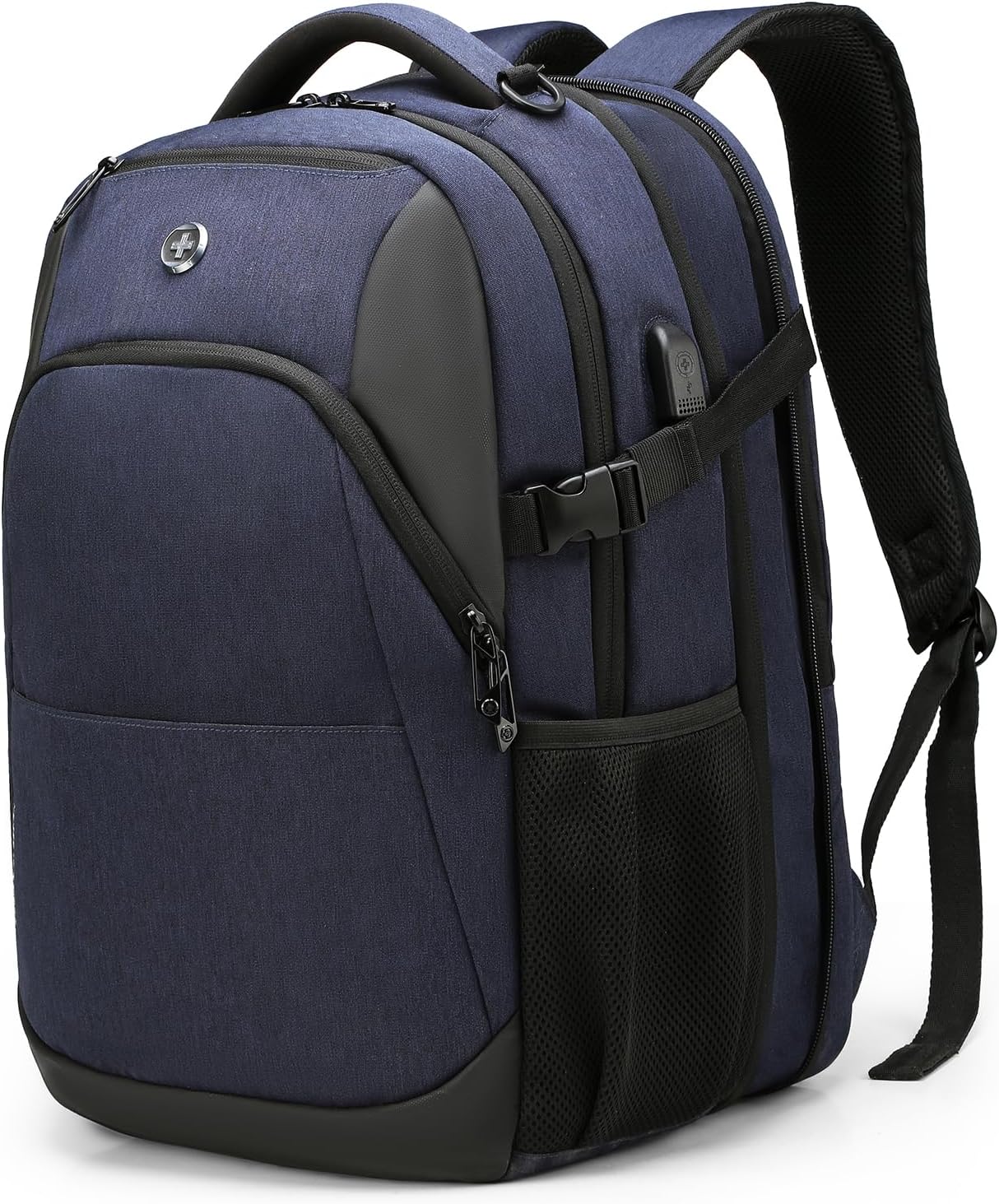 Swissdigital Design Travel Laptop Backpack for Men and Women, 35L Expandable Large Business Backpack with USB Charging Port for Fits 17 Inch Notebook, Blue | SD1671-12