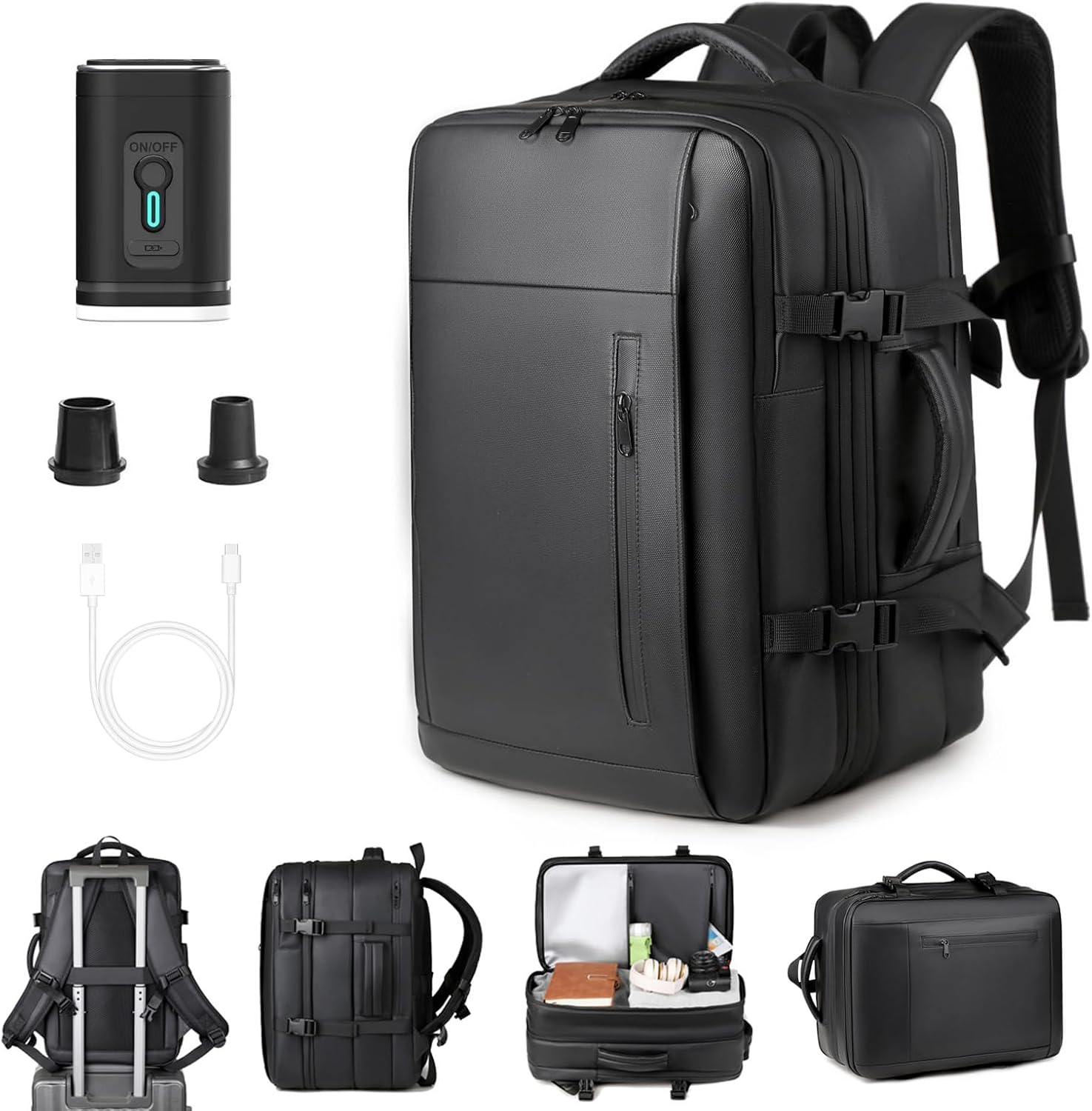 Denash Vacuum Backpack Travel,55L Personal Item Backpack with Anti Theft Lock,Dry and Wet Separation with Exapandable Compression Backpacks for Work, Travel, Business Trip