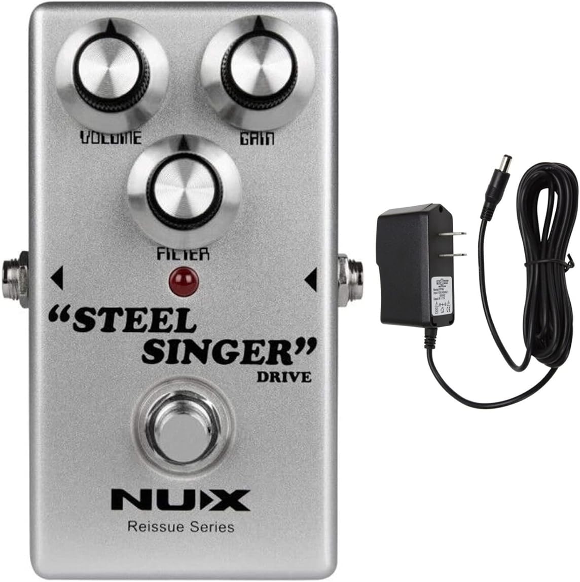Briskdrop NUX Steel Singer Overdrive Pedal Bundle with Power Supply, steelsingerpsu