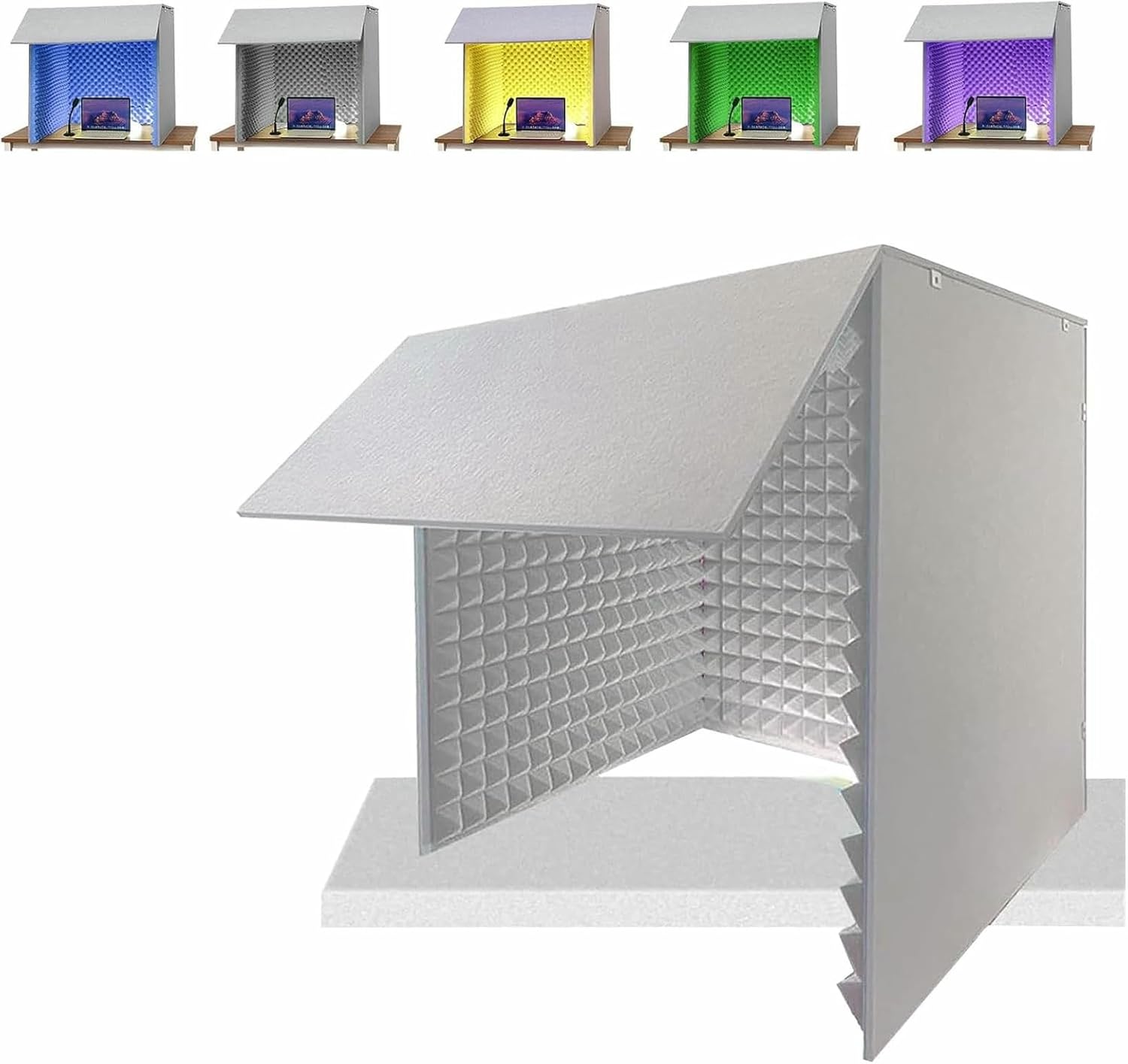 Microphone Isolation Screen Sound Absorbing Studio Recording Soundproof Booth, 80 * 80 * 80cm Vocal Booth for Home Recording Devices, Studio