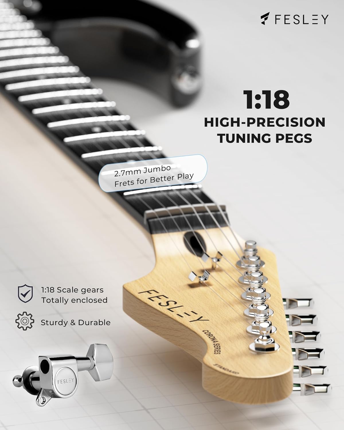 Fesley 39 Inch Electric Guitar: Beginner Electric Guitar Kit with HSS Pickup, Full Size Solid Body Guitar Starter Set with Amplifier, Bag, Strap, String, Cable, Picks, FST100, Blue