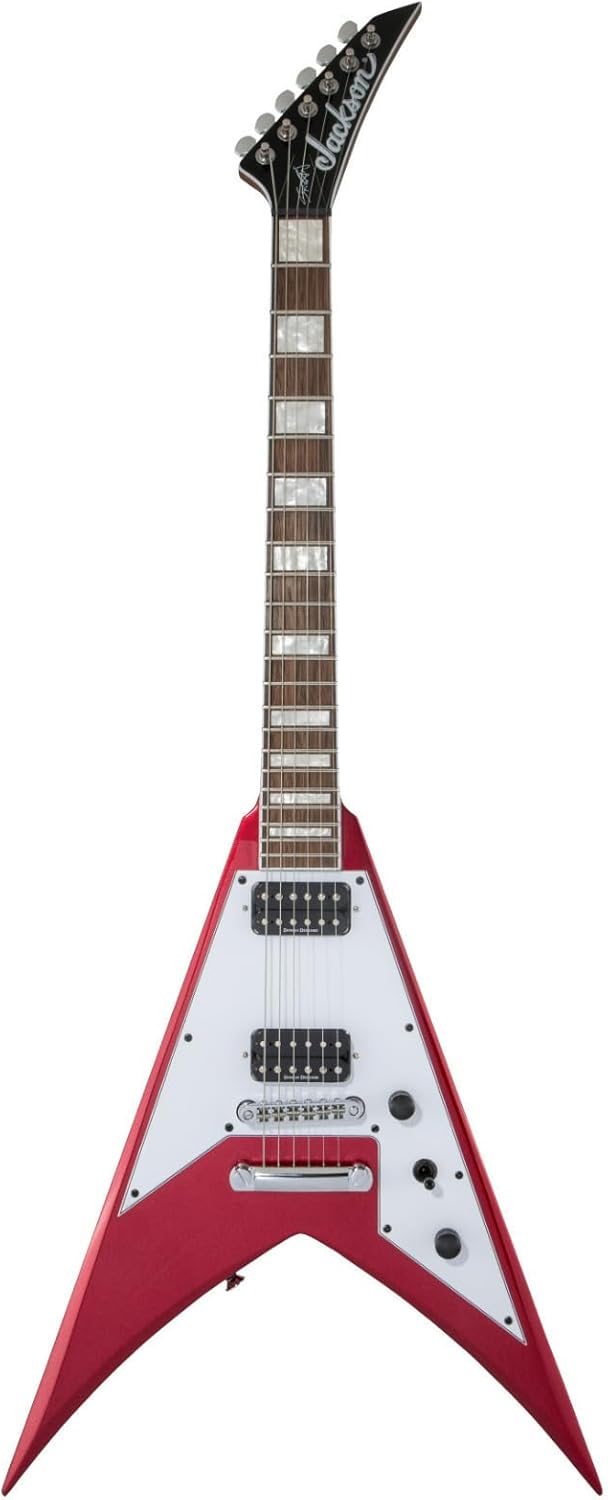 Jackson X Series Signature Scott Ian King V KVXT Guitar (Candy Apple Red) Bundle with Jackson King V Molded Case (2 Items)