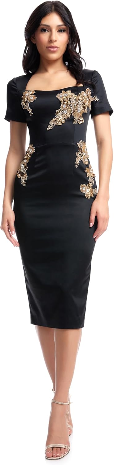 Dress The Population Womens Terri Bodycon Midi Dress