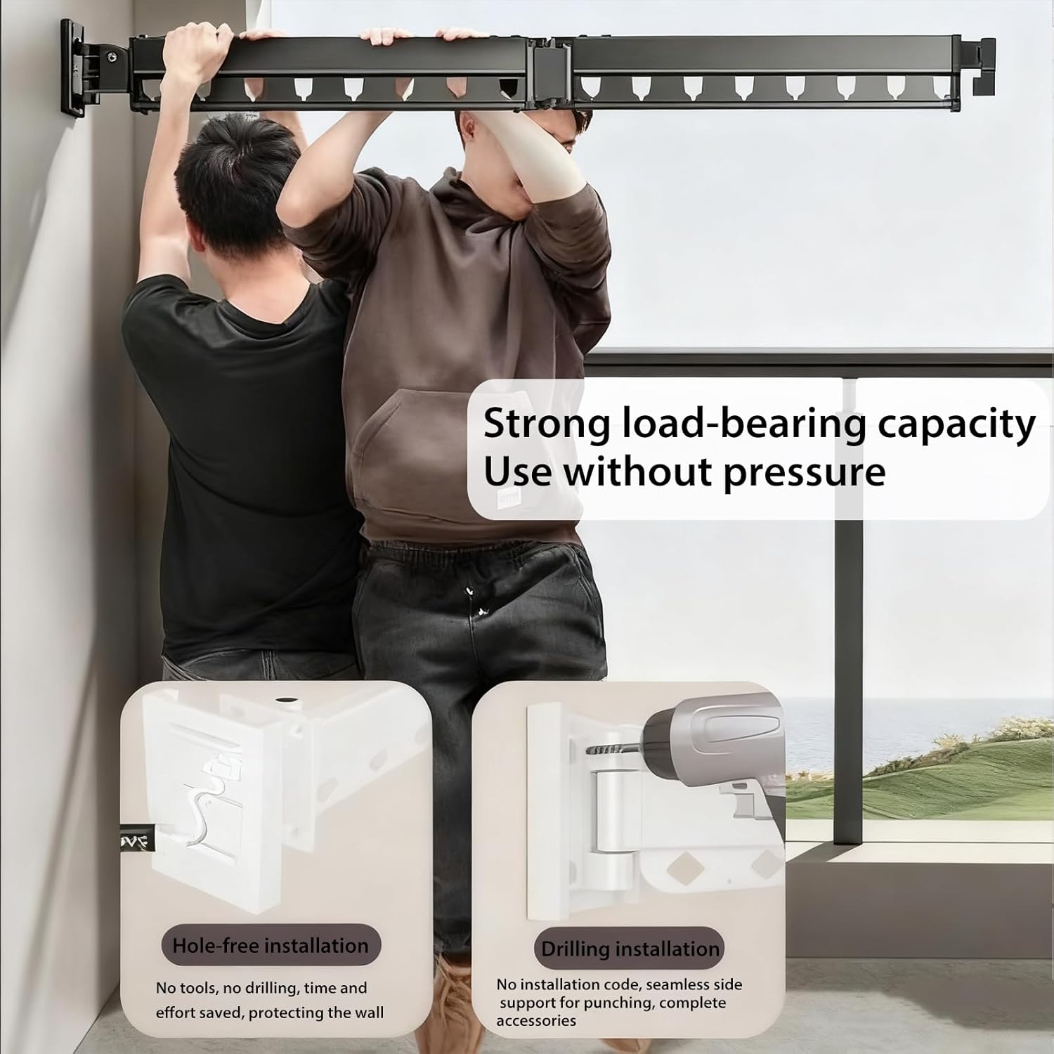 Folding Shower Curtain Rod Curtain Set,White Wall Mount Retractable Shower Curtain,Adjustable Angle, L/U Shaped Corner Shower Curtain Rod, No Drill, for Bathroom(5Fold78.7 * 78.7in)