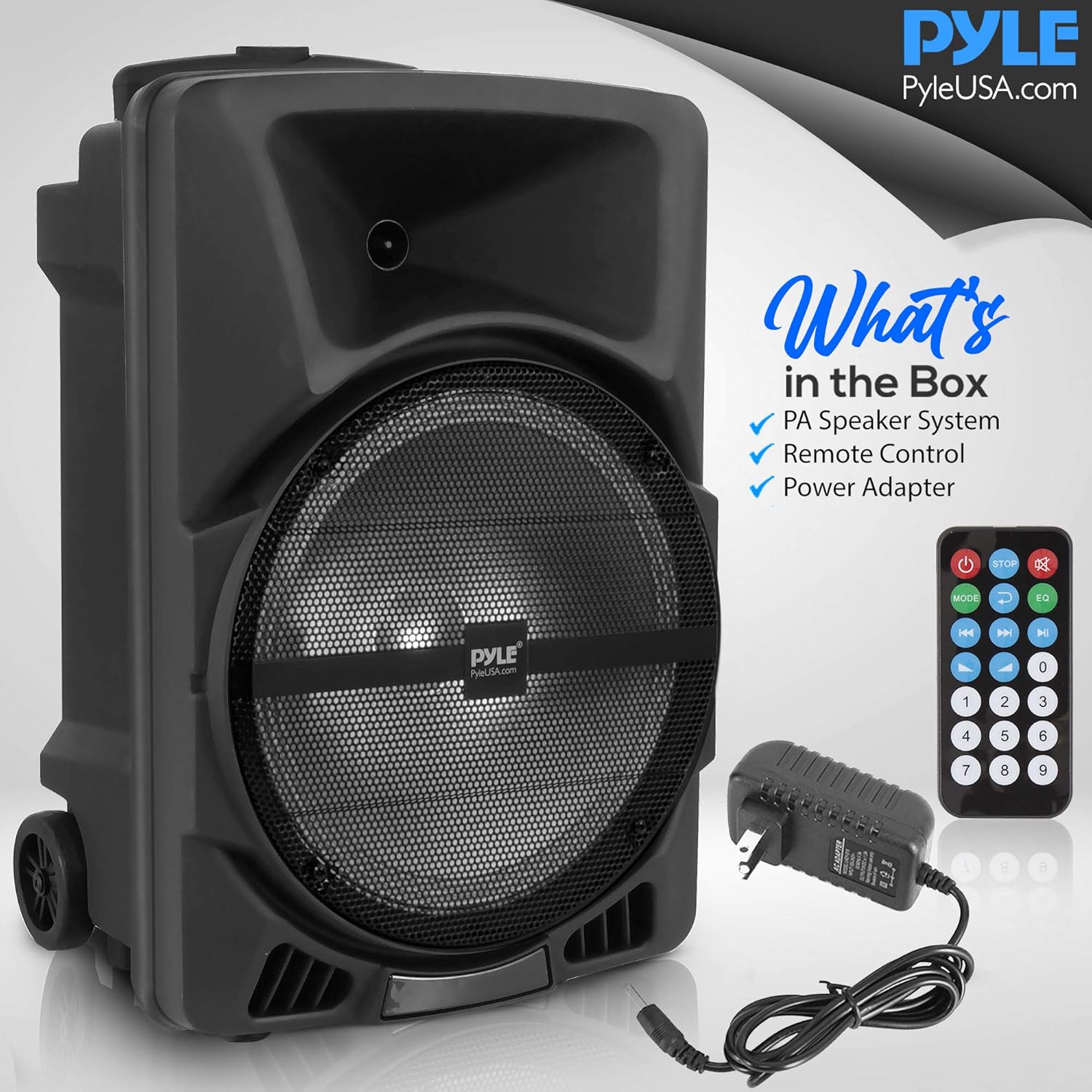 Pyle Wireless Portable PA Speaker System - 800W Powered Bluetooth Indoor & Outdoor DJ Stereo Loudspeaker with MP3 AUX 3.5mm Input, Flashing Party Light & FM Radio-PPHP1244B,Black