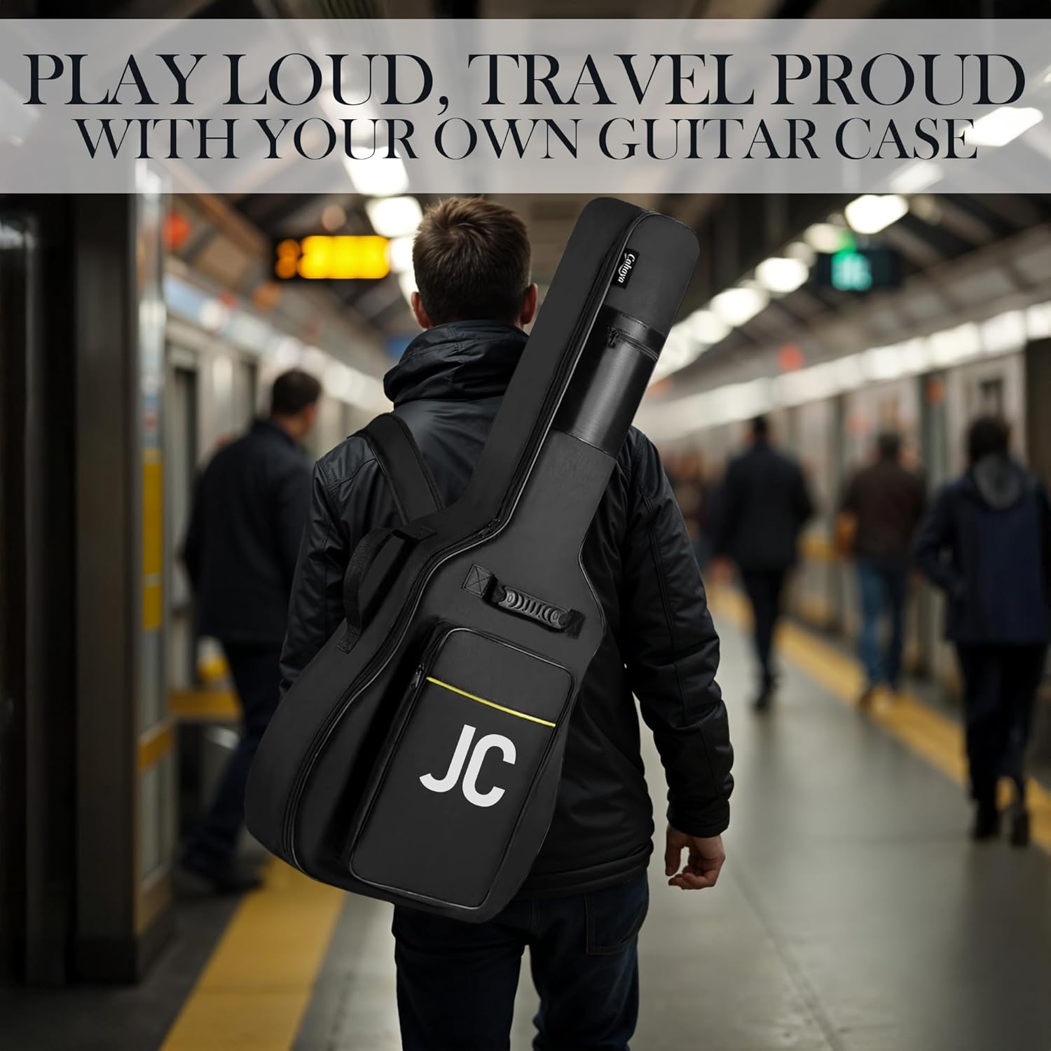 Personalized Guitar Gig Bag with Custom Name or Logo, Soft Guitar Case for Electric Guitar – 40.9in Water Resistant Padded Bag with Shoulder Straps, Pockets and Shockproof Bottom, Personalized Gift
