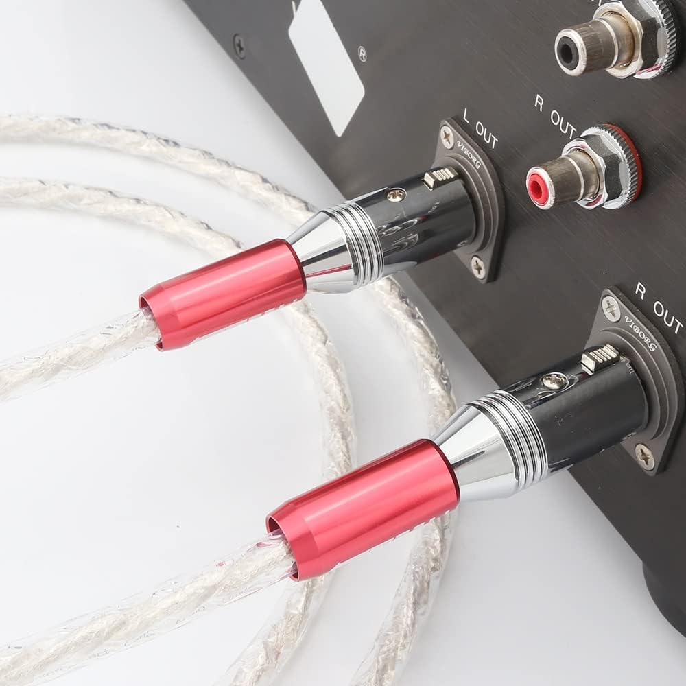 Pair XLR Interconnect Cable 6N Silver Audio Video Cable 1.5M XLR Cable with XLR Plug Cable (Length : 1.5m)