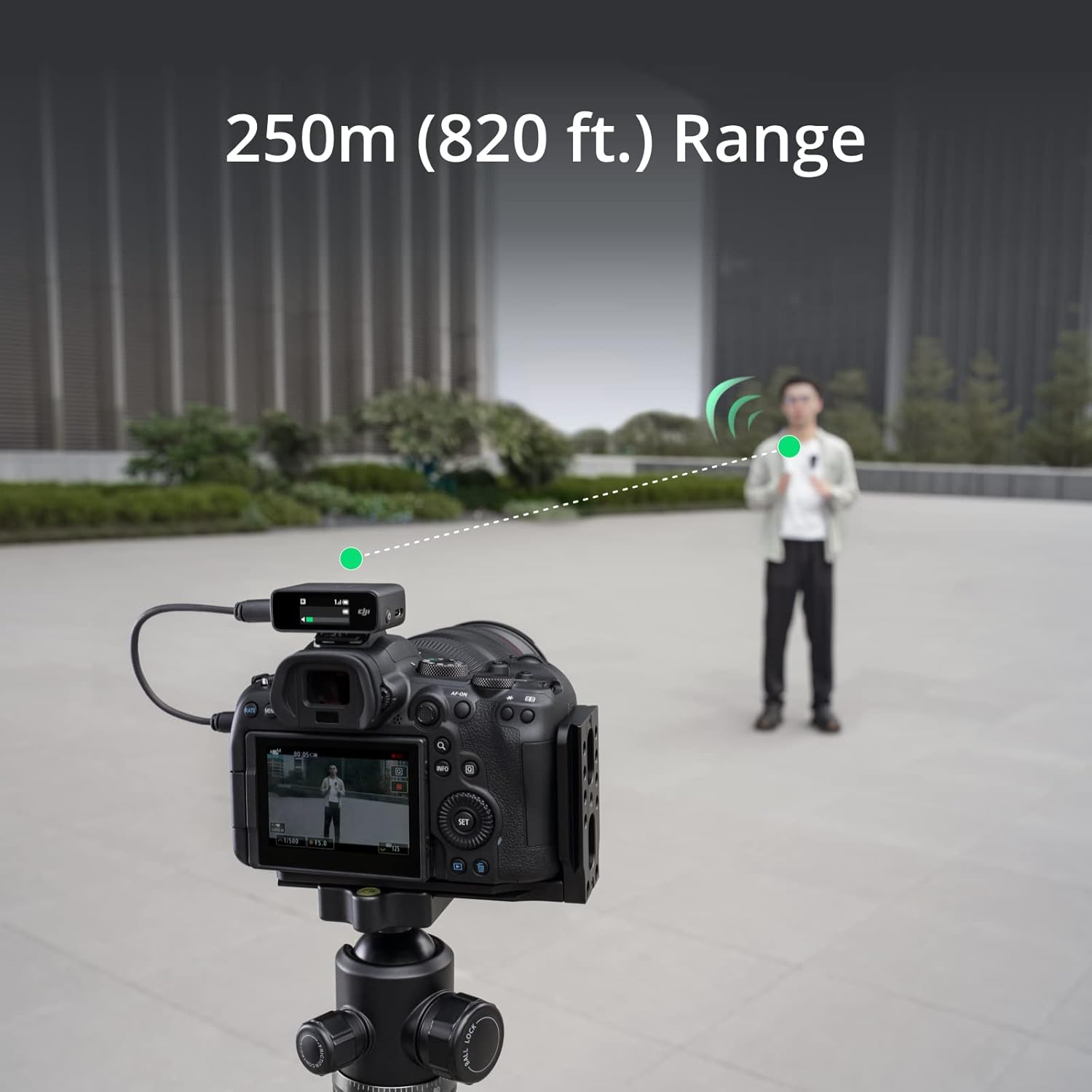 DJI Mic (1 TX + 1 RX), Wireless Lavalier Microphone, 250m (820 ft.) Range, Compact and Ultra-Light, 14-Hour Recording, Wireless Microphones for PC, iPhone, Android, Cameras, Vlogs, Live Stream