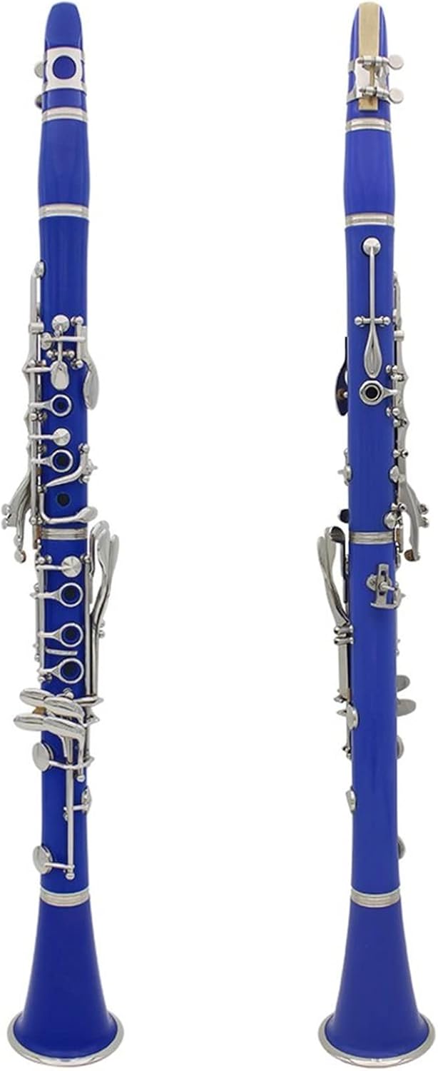 17-Key Clarinet Bb Tone Sky Blue Bakelite Tenor Clarinet with Cleaning Cloth Case Gloves Reeds Woodwind Instrument Accessories Professional Clarinet