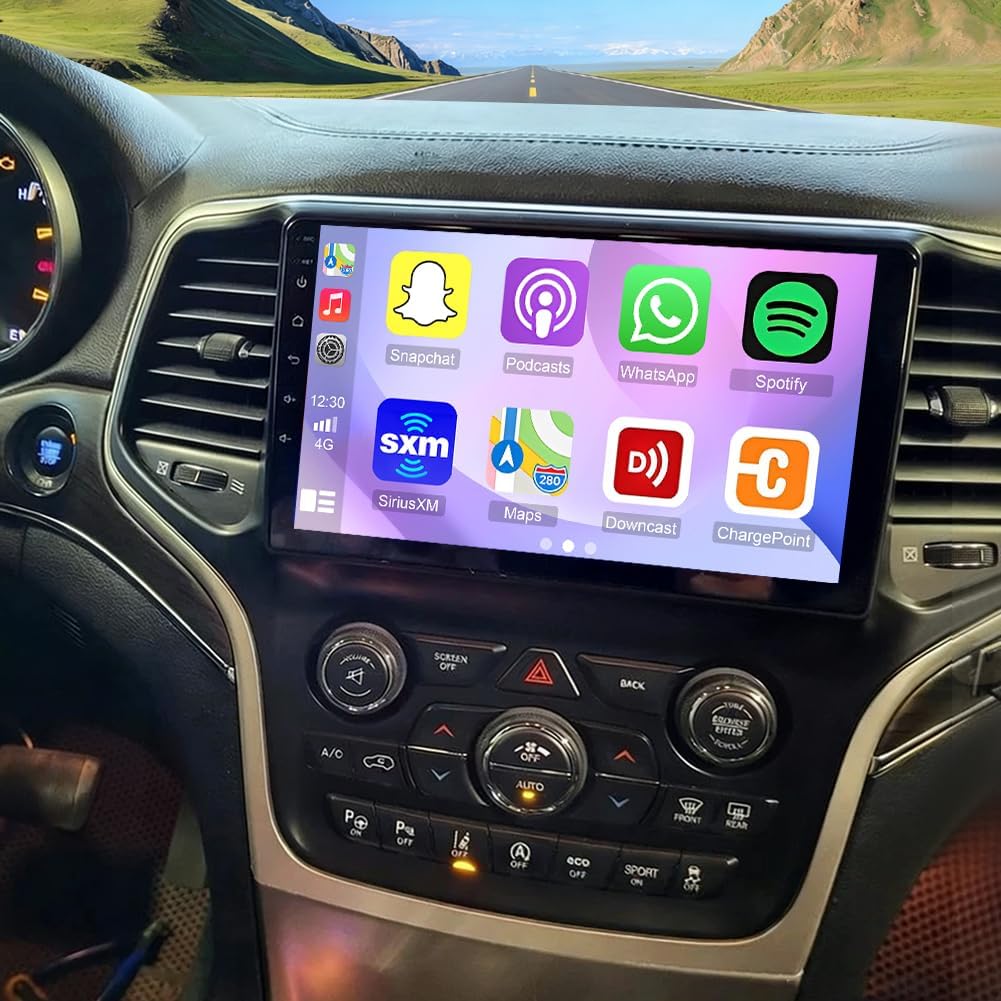 2+64G Android 13 Car Stereo for Jeep Grand Cherokee 2014 2015 2016 2017 2018 2019 2020 2021 2022 Radio Wireless Carplay Android Auto, 10IN IPS Touch Screen 5G WiFi/GPS Navi/FM RDS/EQ/Camera/MIC