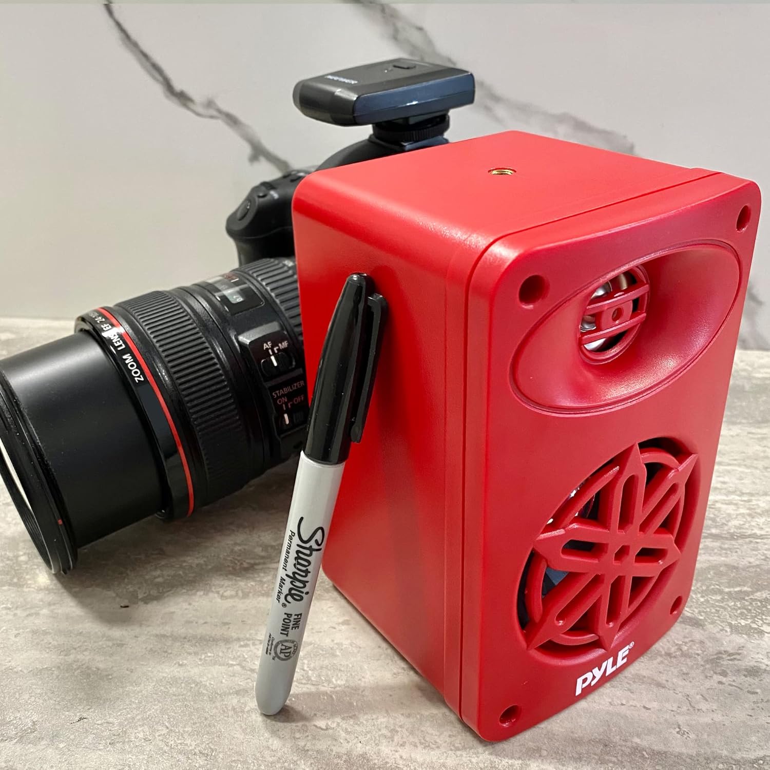 PyleUsa Bluetooth Indoor Outdoor Speakers Pair - 200 Watt Dual Waterproof 3.5” 2-Way Full Range System w/ 1/2” High Compliance Polymer Tweeter - Home, Boat, Marine, Deck, Patio, Poolside -PDWRBT36RD