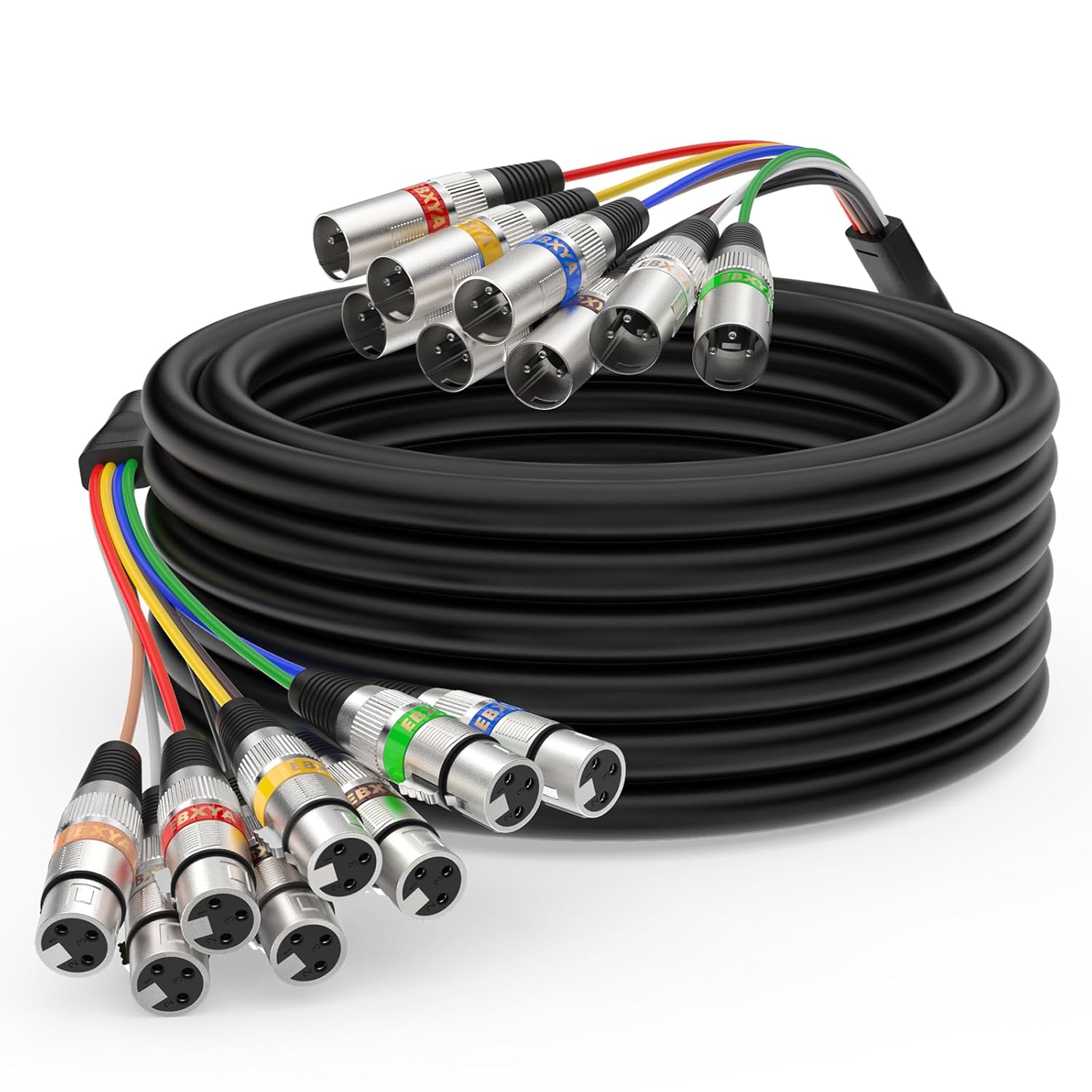 EBXYA 8 Channel XLR Snake Cables 25ft - XLR Male to Female Snake Cable for Live, Recording, Studios, 1 Pack