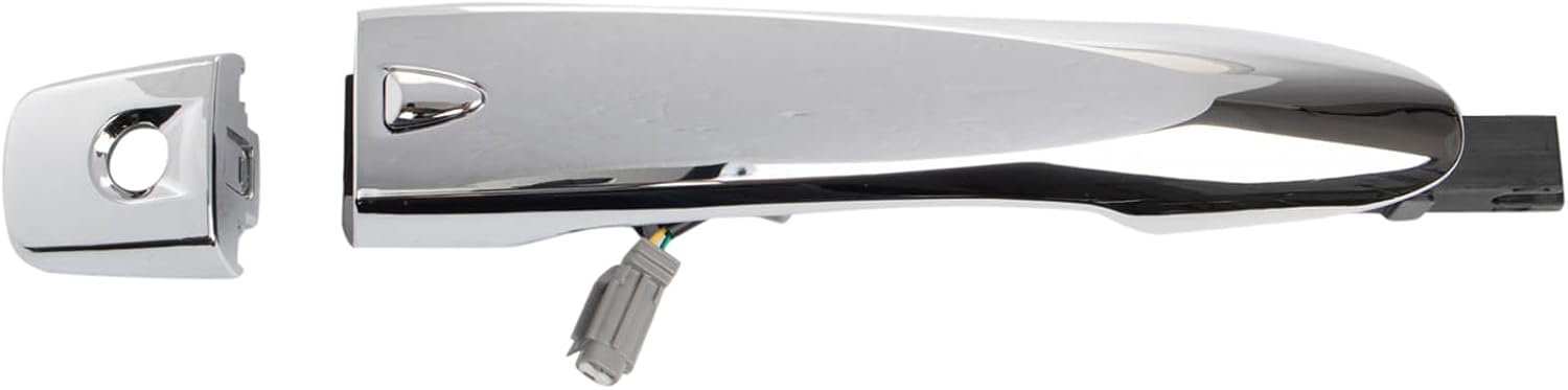 TRQ Front Left Exterior Door Handle Chrome Drivers Side Compatible with 2015-2020 Nissan Frontier