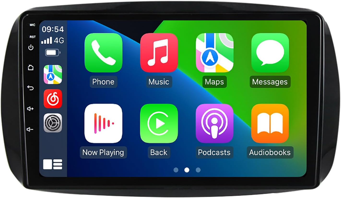 Android 14 Car Multifunction GPS Navigation Reverse Image Screen for Benz Smart 2016 2017 2018 2019 2020, 9 Inch Car Bluetooth Multimedia Audio Stereo Player