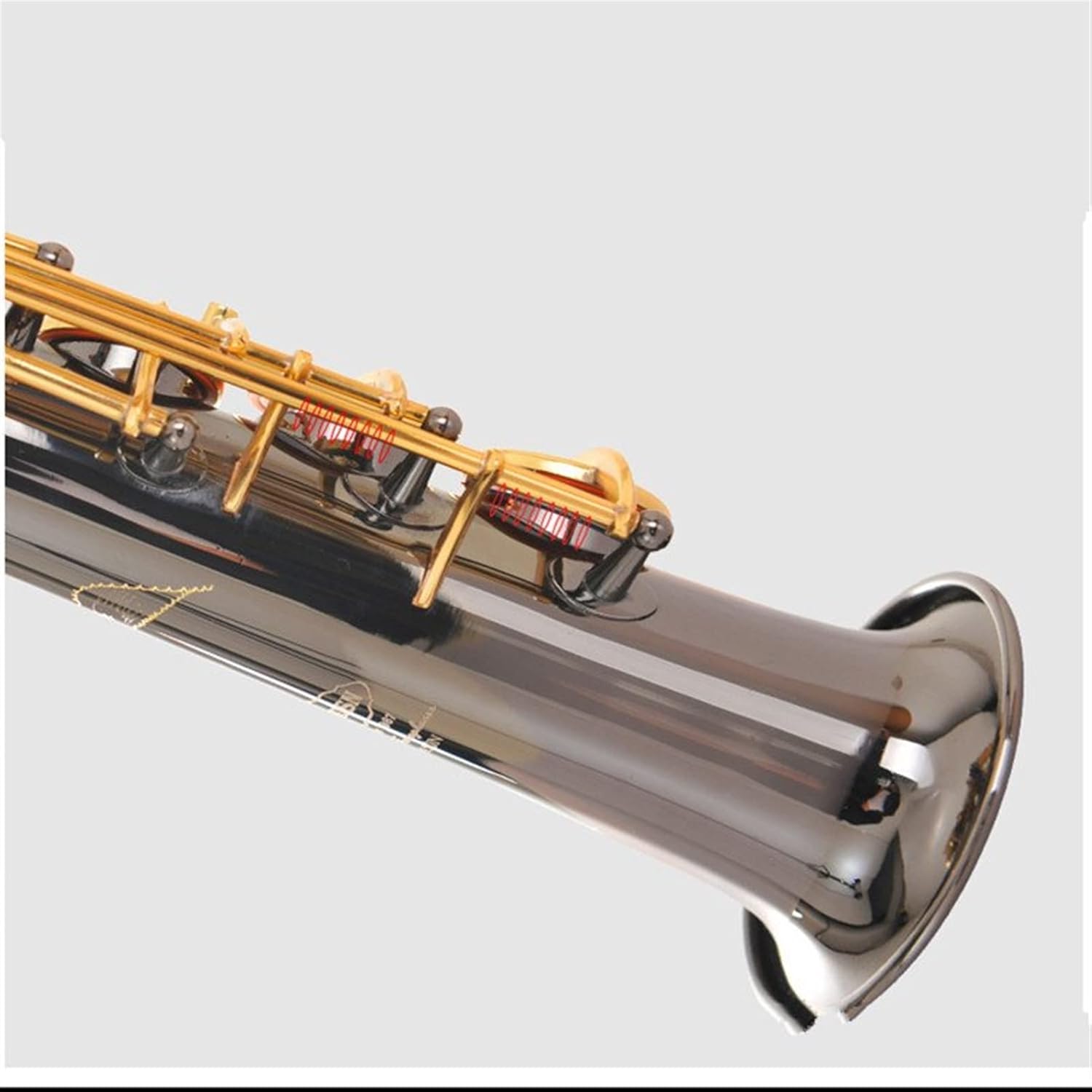 KESHUO Saxophone Black Nickel Gold Integrated Pipe B Flat Saxophone Wind Instrument for Beginners Brass Sax Beginners Kit