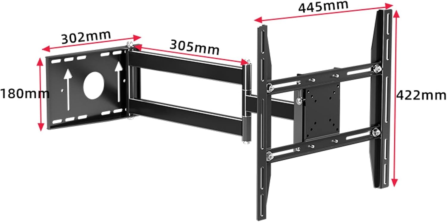 Full Motion Tv Monitor Wall Mount Bracket, Swivel and Tilt Tv Mount for 26-65 Inch Tvs, Holds Up to 40Kg/88Lbs, Max 400X400Mm Tv Bracket,