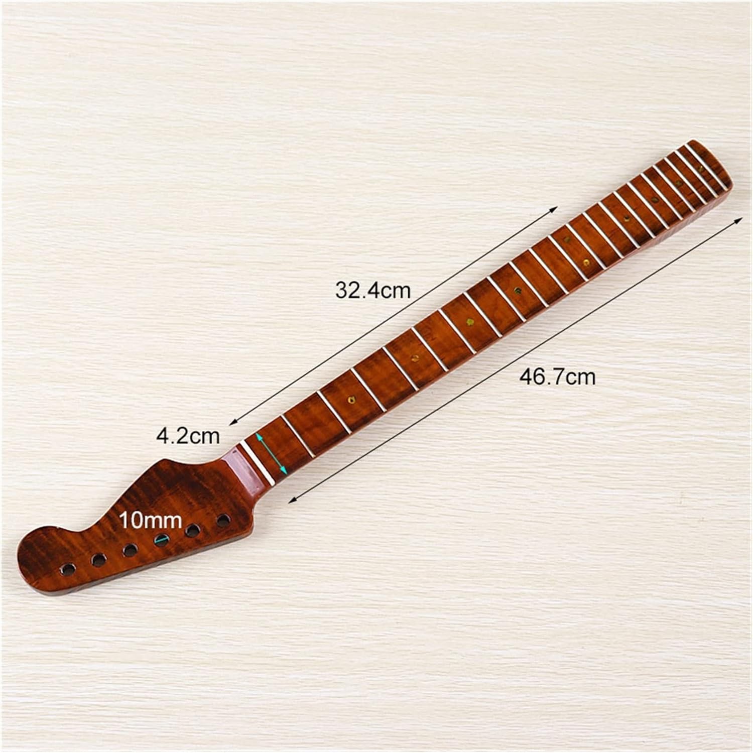 ZUZU Electric Guitar Neck Second Degree Canada Roasted Flame Maple Neck Brown 6 Strings 21F Unfinished Guitar Neck