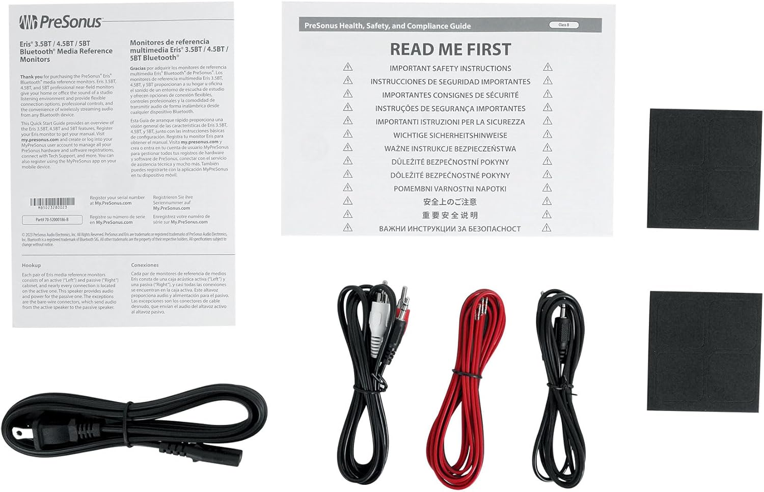 Audiosavings Bundle: (1) Pair Presonus Eris 5BT 2nd Gen Studio Monitors Speakers w/Bluetooth Bundle with (1) Rockville PRO-M50 Studio Headphones w/Detachable Coil Cable,Case+Extra Ear Pad (3 Items)